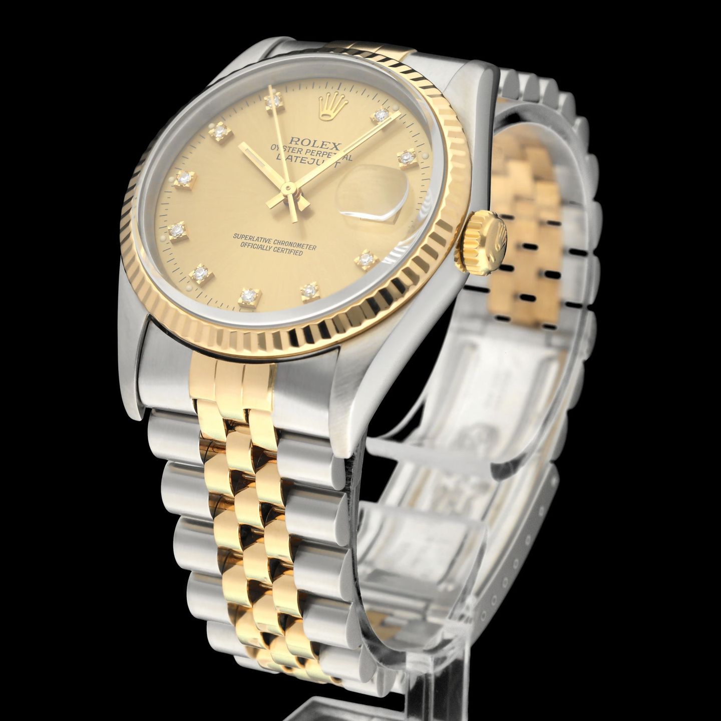 Rolex Datejust 36 16233G (1993) - Champagne dial 36 mm Gold/Steel case (4/7)