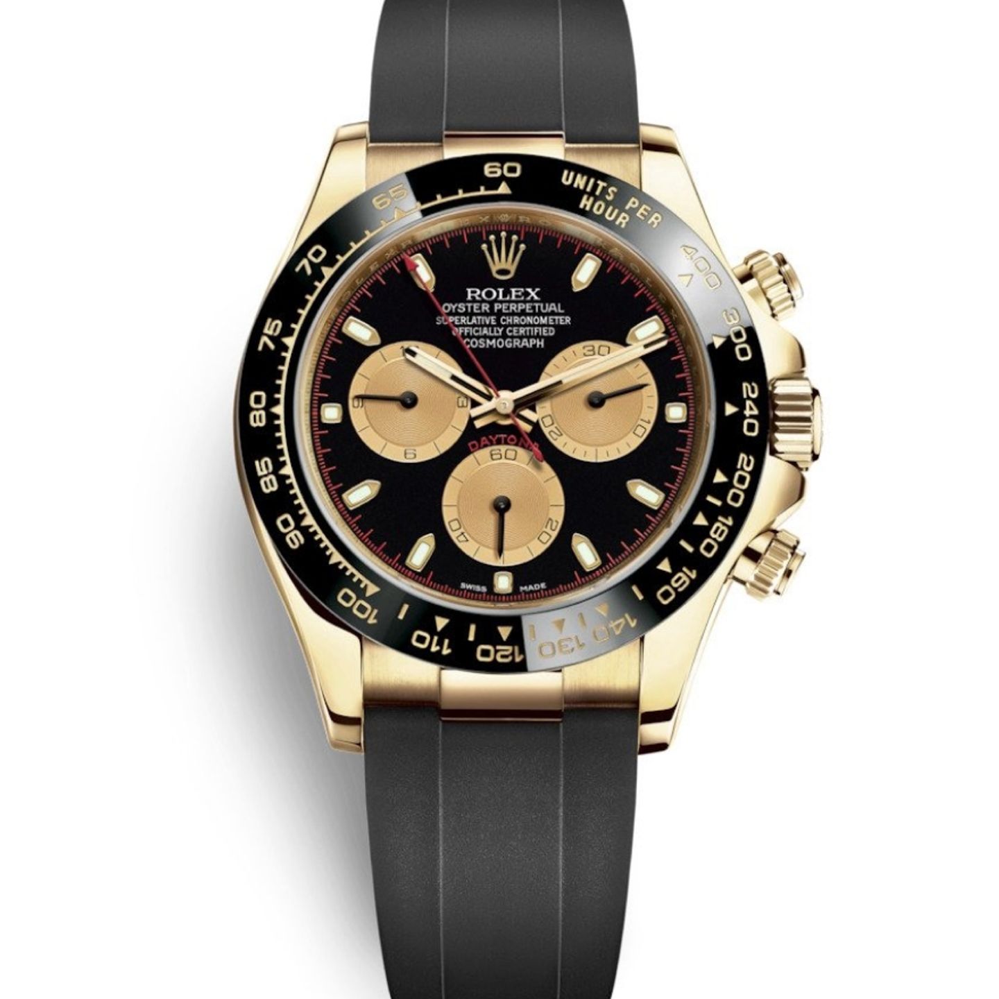 Rolex Daytona 116518LN (Unknown (random serial)) - Black dial 40 mm Yellow Gold case (1/8)