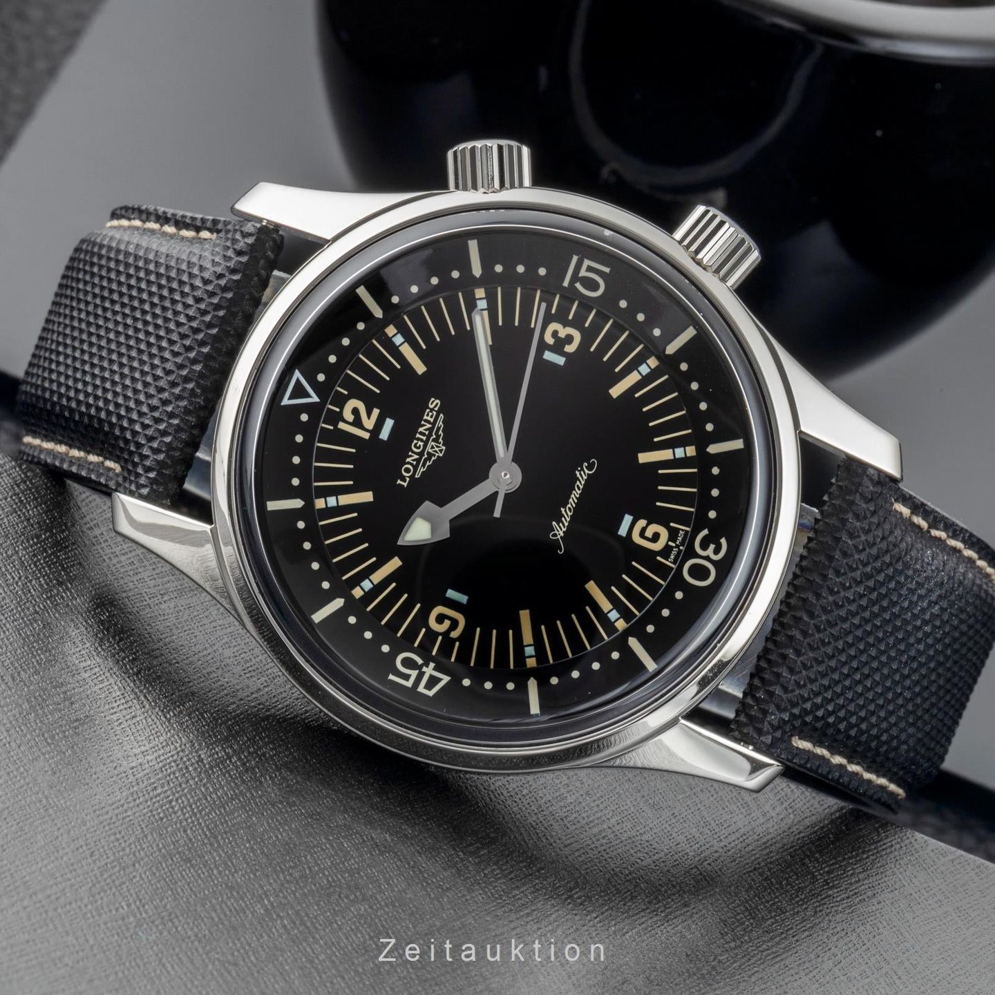 Longines Legend Diver L3.674.4.56.3 (Onbekend (willekeurig serienummer)) - Zwart wijzerplaat 42mm Staal (2/8)
