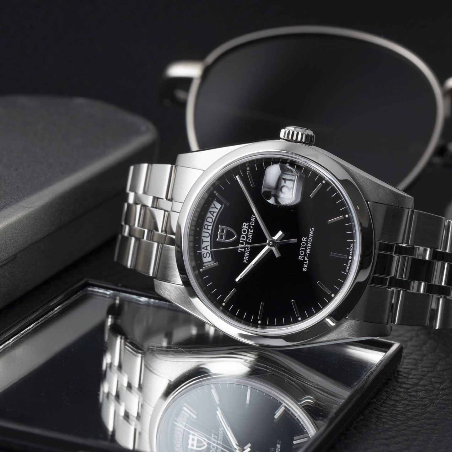 Tudor Prince Date 76200 (Unknown (random serial)) - Black dial 36 mm Steel case (2/8)