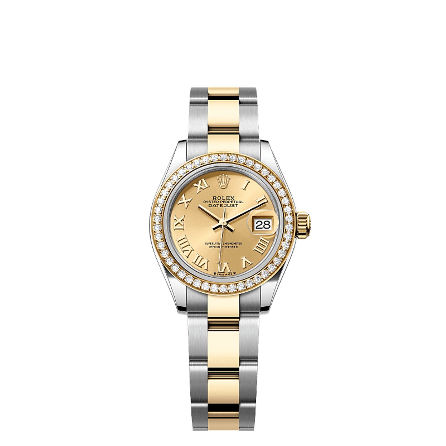 Rolex Lady-Datejust 279383RBR (2025) - Champagne dial 28 mm Gold/Steel case (1/1)
