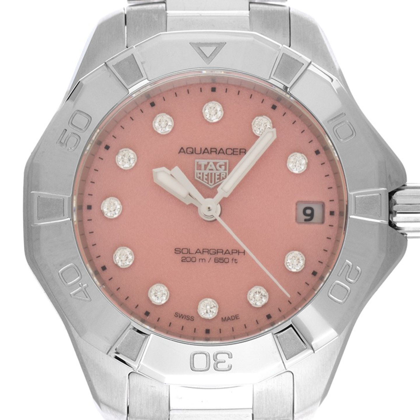TAG Heuer Aquaracer Lady WBP1318.BA0005 (2025) - Roze wijzerplaat 34mm Staal (1/7)