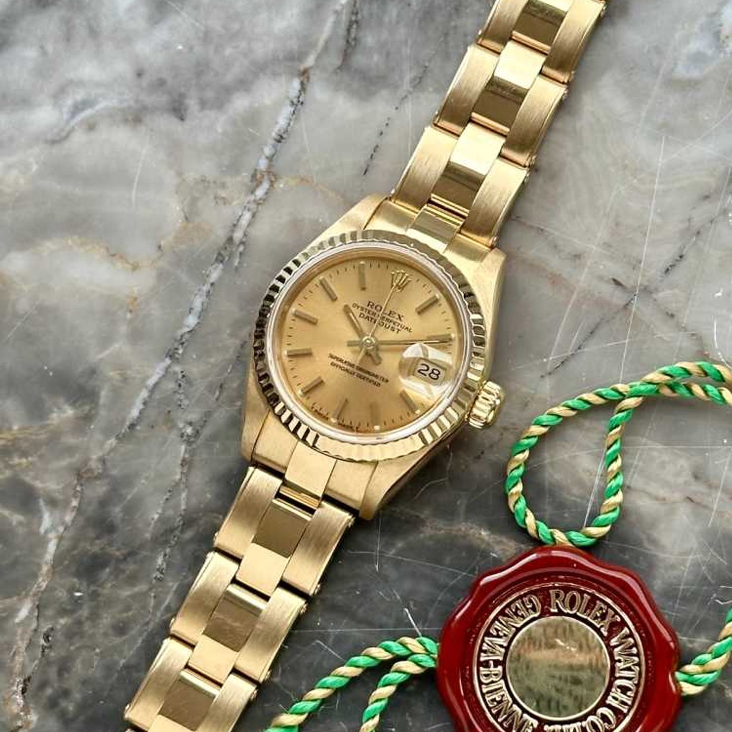 Rolex Lady-Datejust 69178 (1991) - Goud wijzerplaat 26mm Geelgoud (2/8)