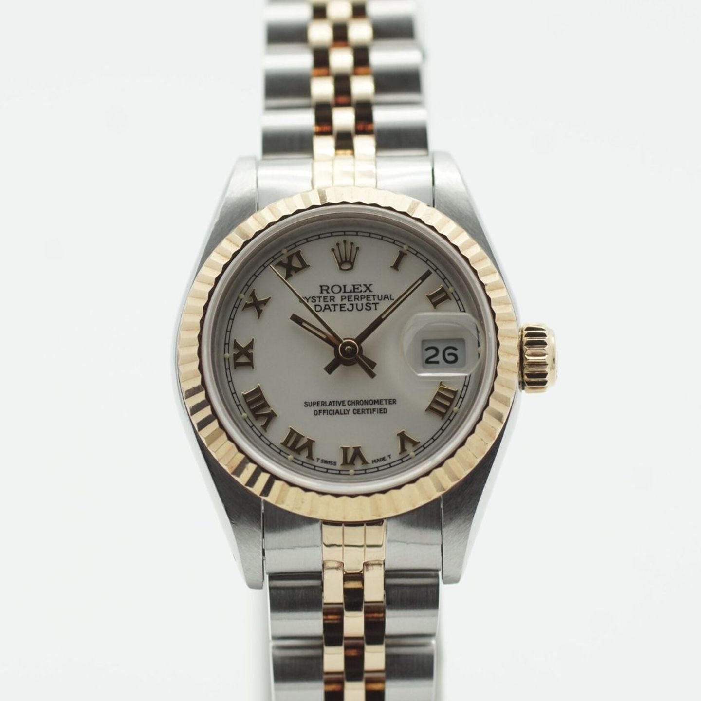 Rolex Lady-Datejust 69173 (1982) - Beige dial 26 mm Gold/Steel case (2/8)