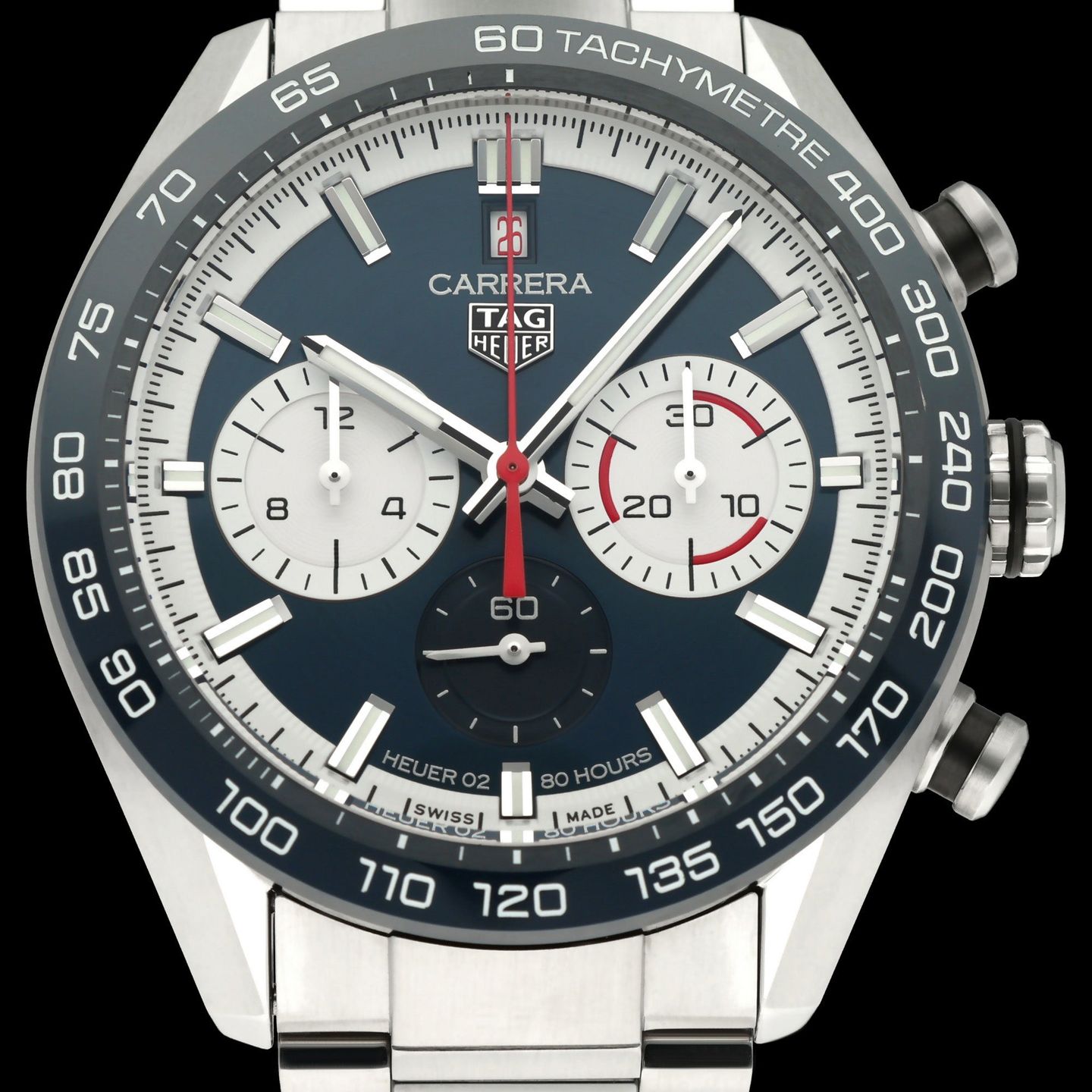 TAG Heuer Carrera Heuer-02T CBN2A1E.BA0643 (2021) - Blue dial 44 mm Steel case (1/8)