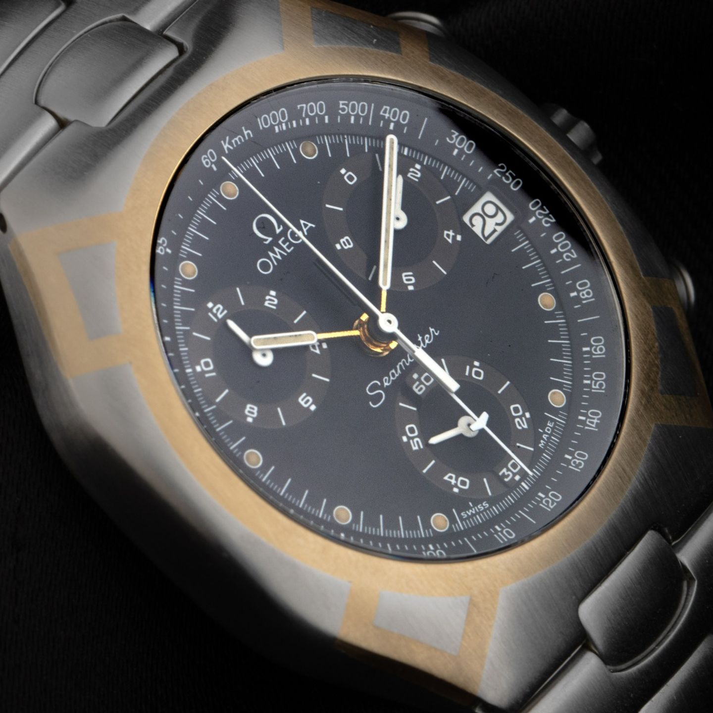 Omega Seamaster 386.1031.1 (1991) - Black dial 38 mm Gold/Steel case (3/8)