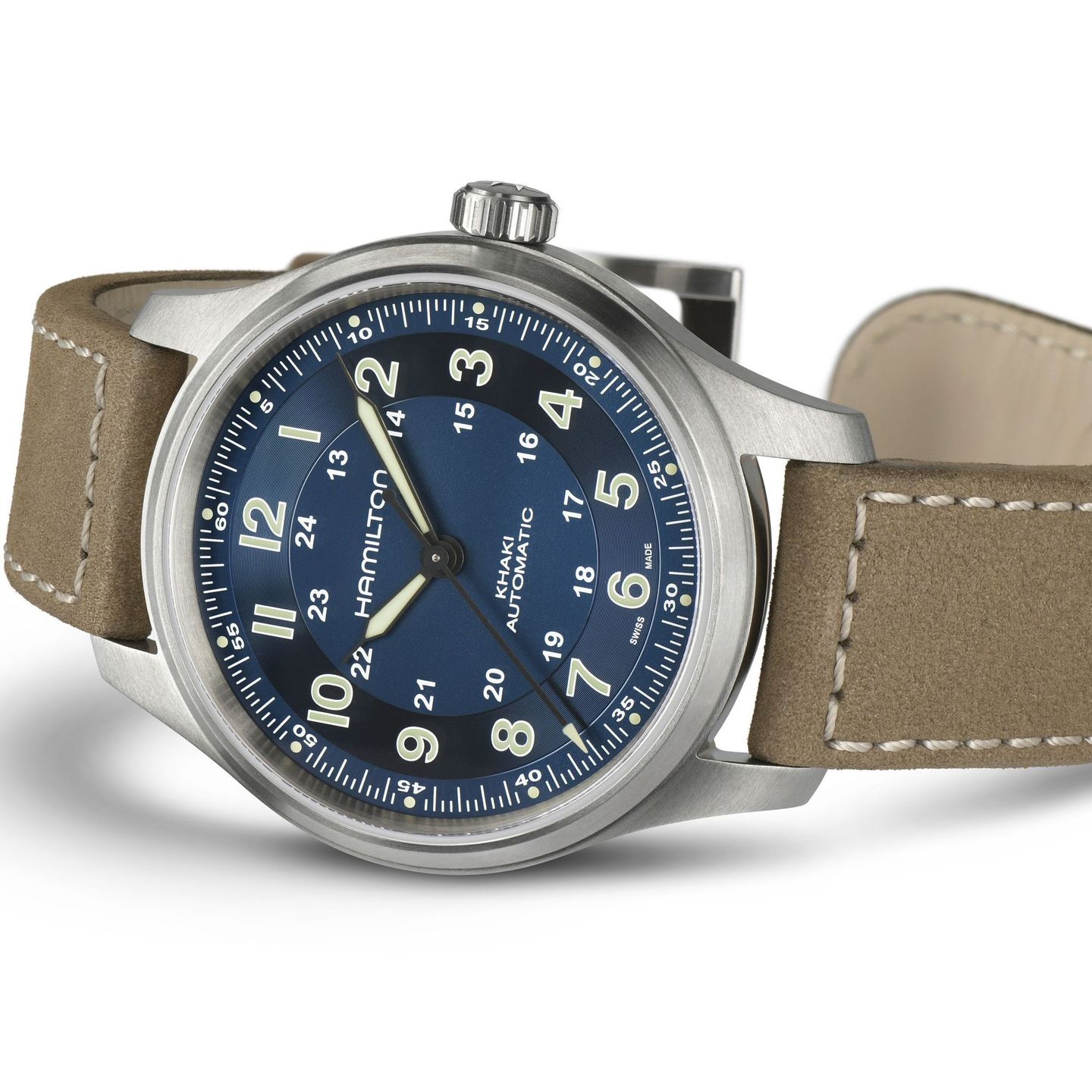 Hamilton Khaki Field Titanium H70545540 (2024) - Blauw wijzerplaat 42mm Staal (3/6)