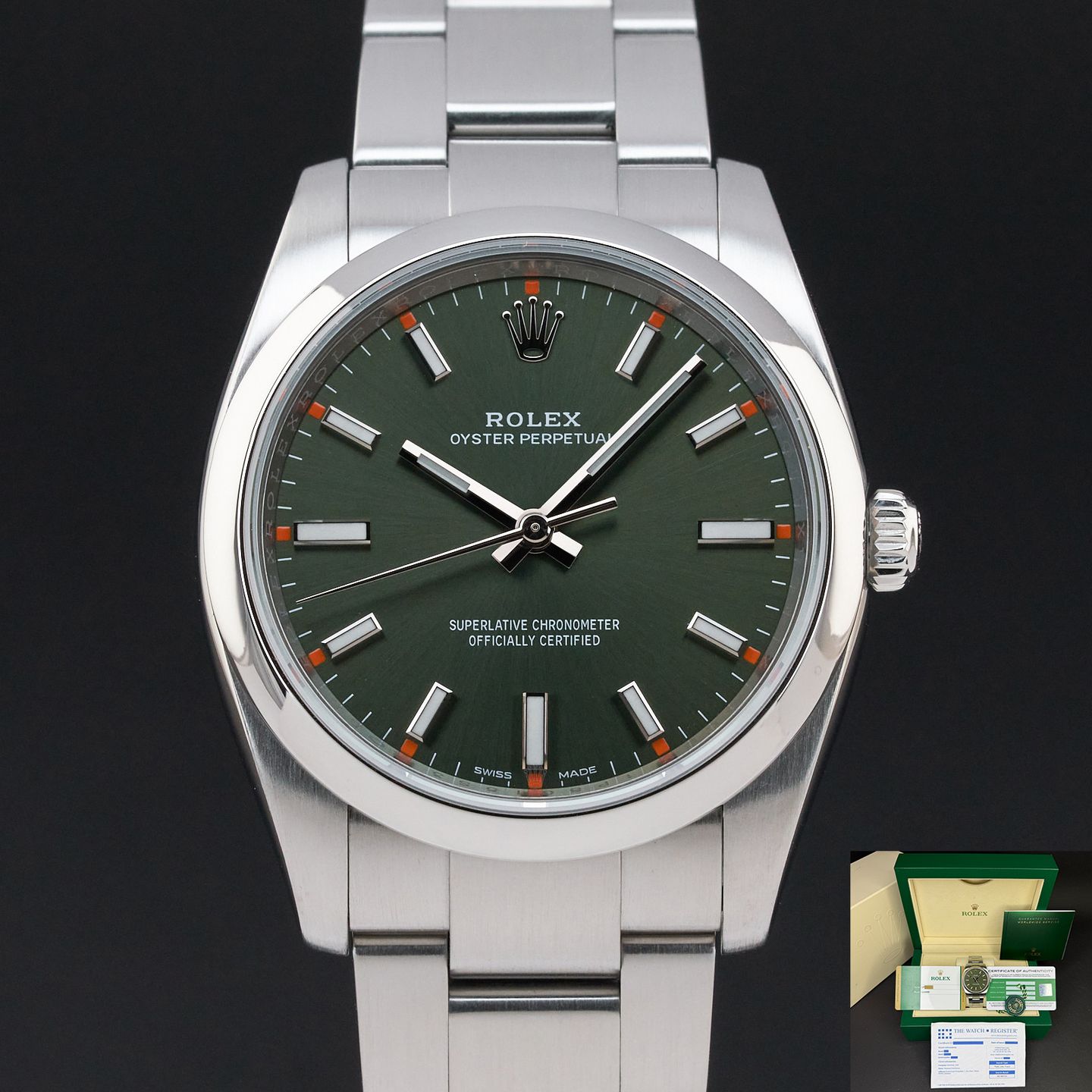 Rolex Oyster Perpetual 34 114200 (2019) - 34mm Staal (1/8)
