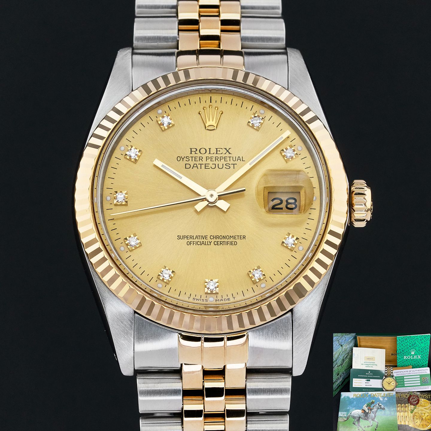 Rolex Datejust 36 16013 (1988) - 36mm Goud/Staal (1/8)