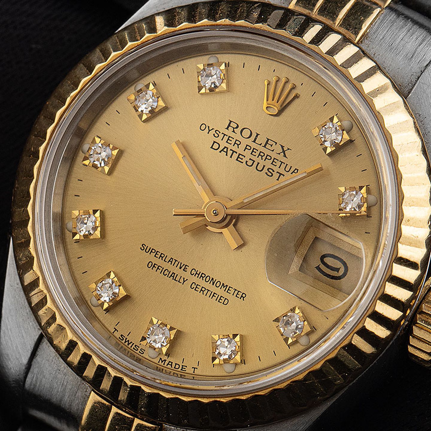 Rolex Lady-Datejust 69173 (1988) - Champagne dial 26 mm Gold/Steel case (3/8)
