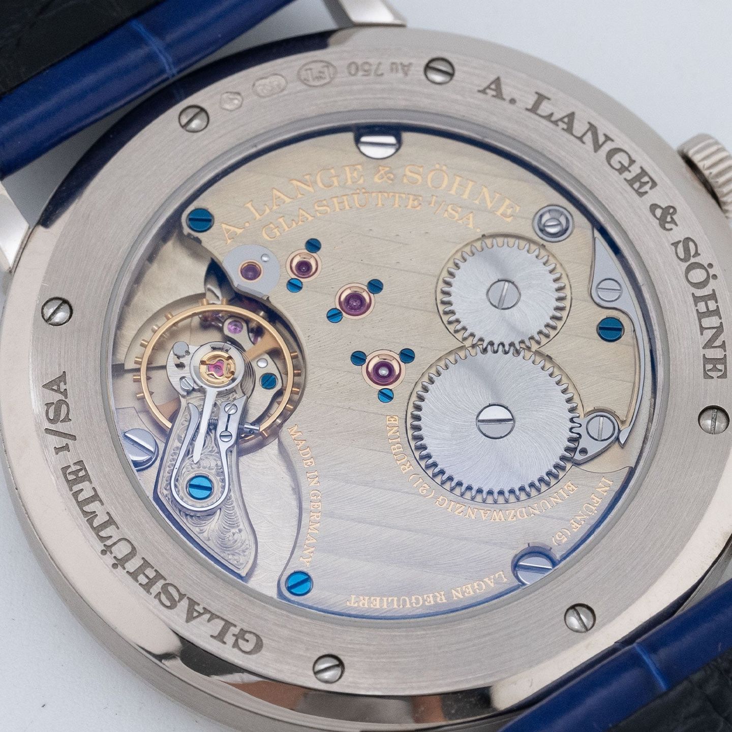 A. Lange & Söhne Saxonia 205.086 (2019) - Blue dial 37 mm White Gold case (6/7)