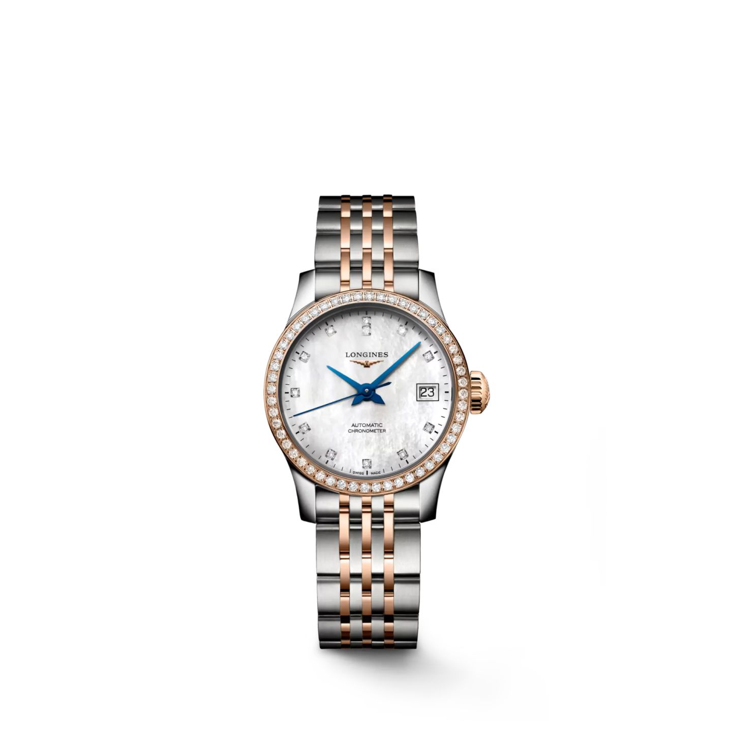 Longines Record L2.320.5.89.7 (2025) - Pearl dial 26 mm Gold/Steel case (1/1)