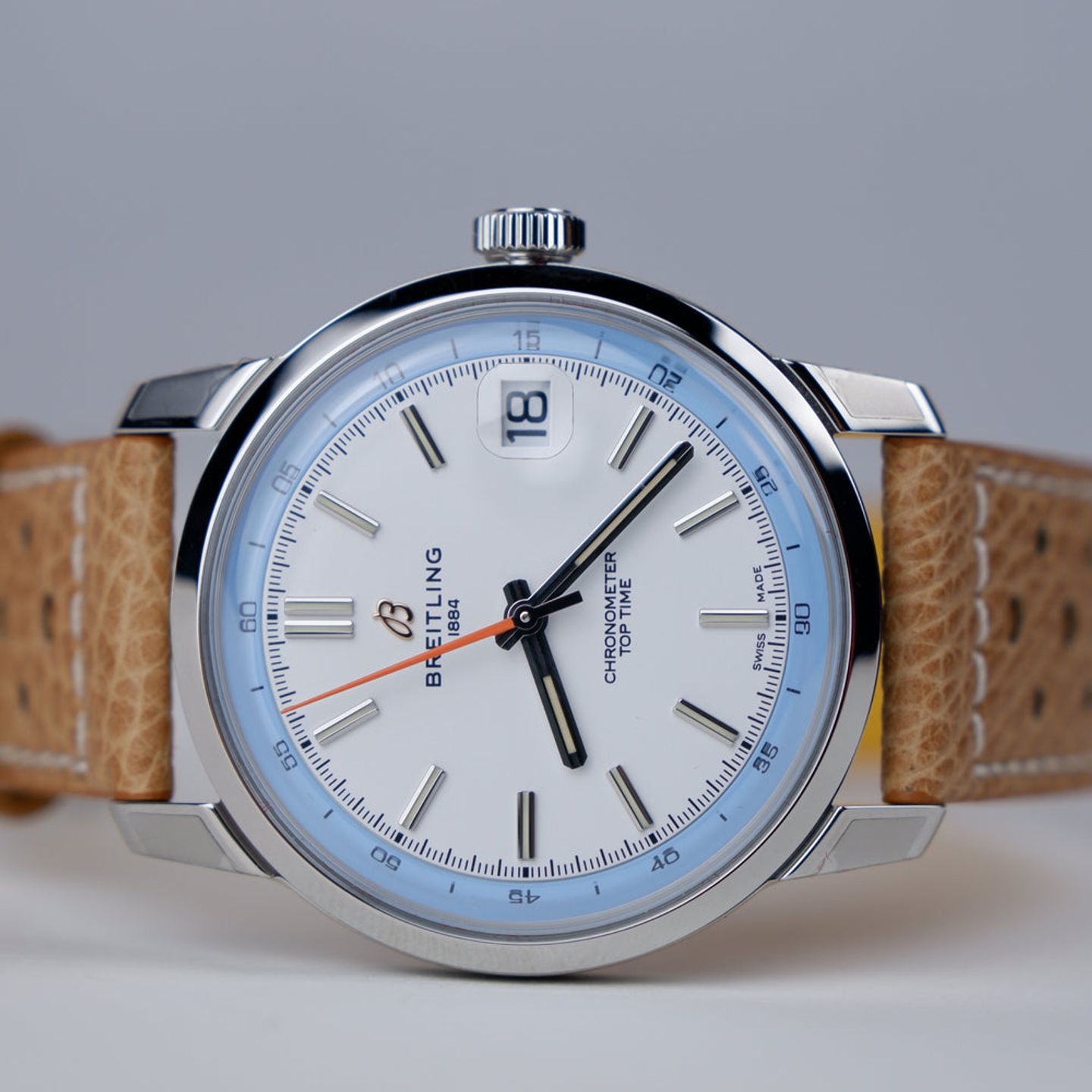 Breitling Top Time AB3113281A1X1 (2026) - Zilver wijzerplaat 38mm Staal (1/1)