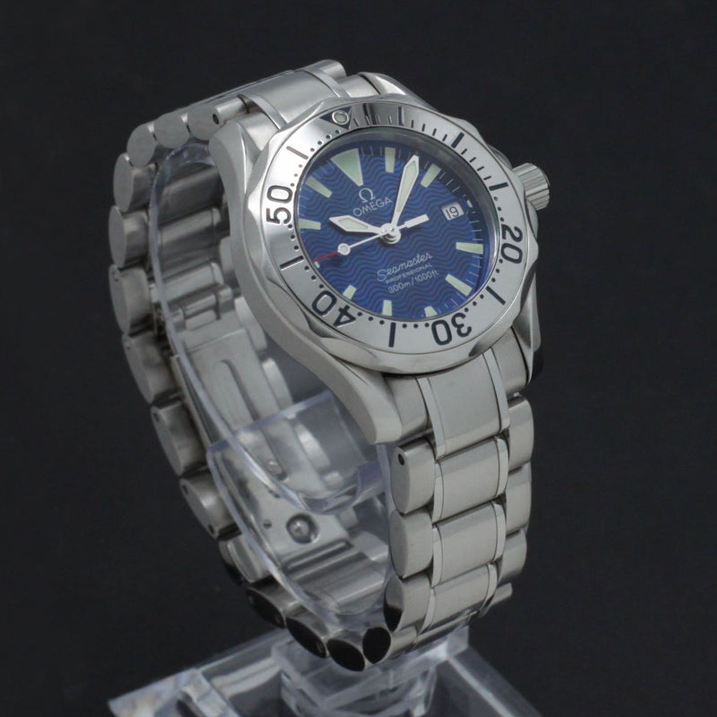 Omega Seamaster Diver 300 M 2285.80.00 (1998) - Blauw wijzerplaat 28mm Staal (3/7)