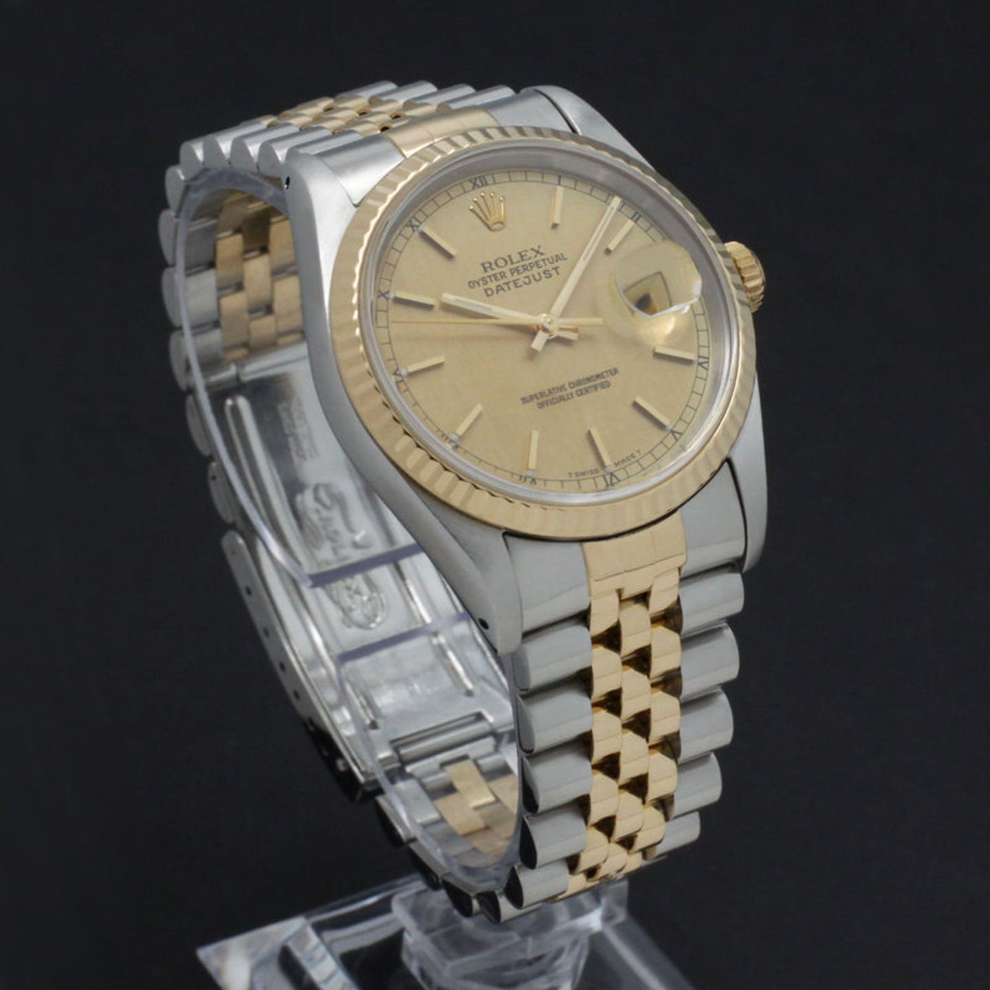 Rolex Datejust 36 16233 (1993) - Gold dial 36 mm Gold/Steel case (4/7)