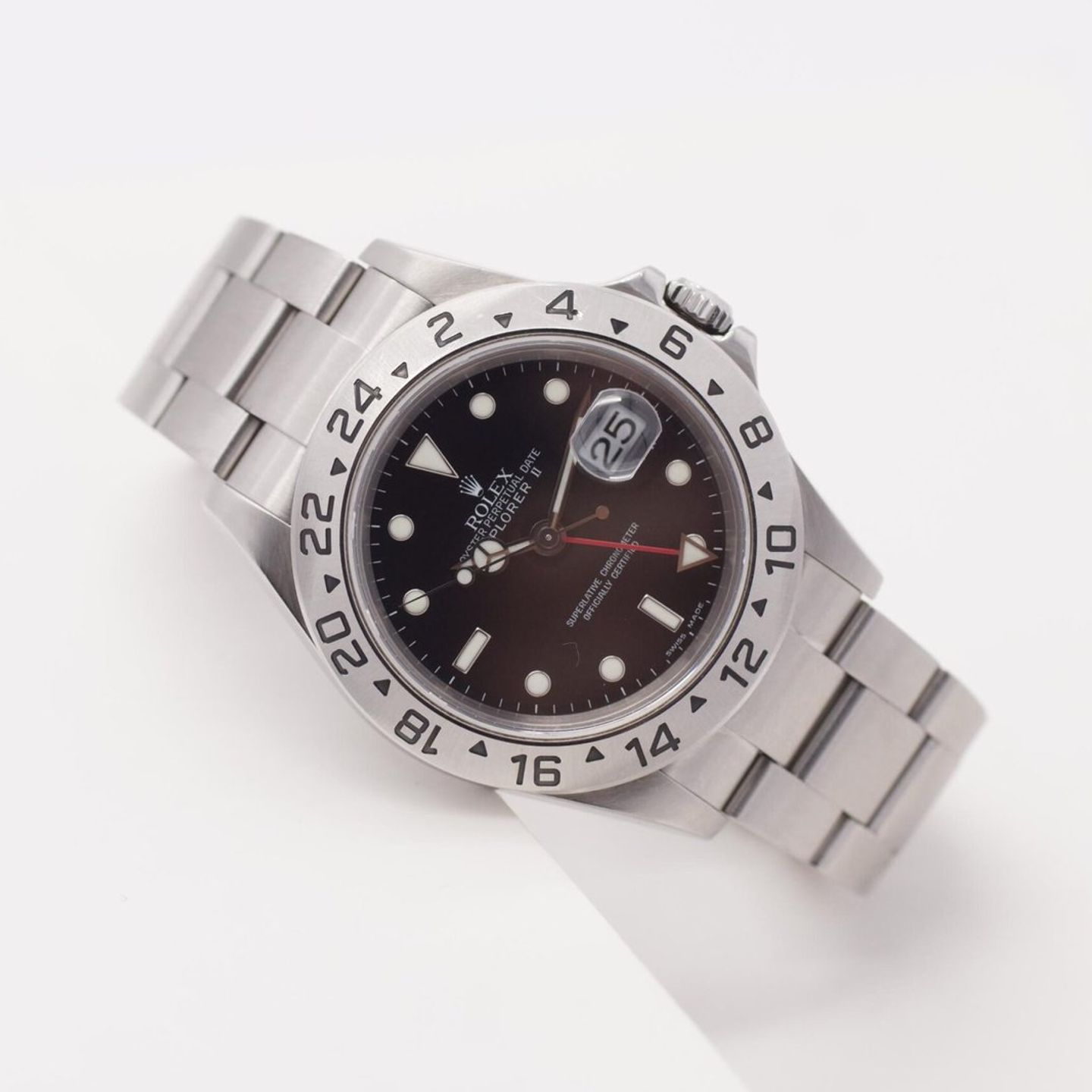 Rolex Explorer II 16570 (2003) - Zwart wijzerplaat 40mm Staal (1/8)