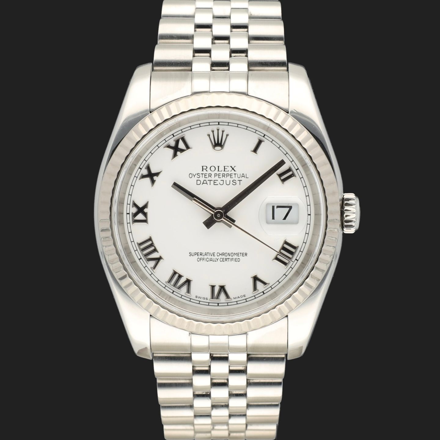 Rolex Datejust 36 116234 (2005) - Wit wijzerplaat 36mm Staal (3/8)