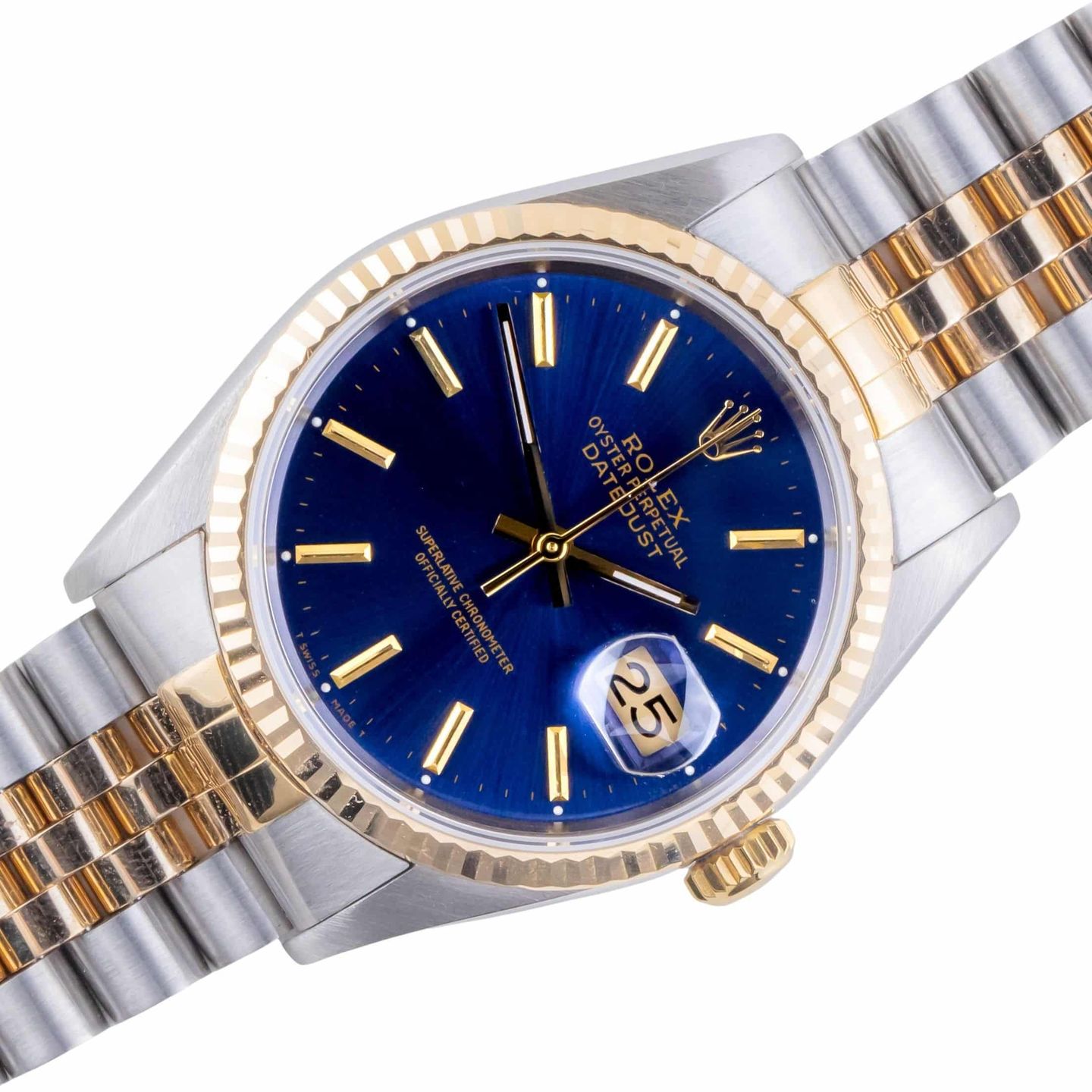 Rolex Datejust 36 16233 (1993) - Blue dial 36 mm Gold/Steel case (1/8)