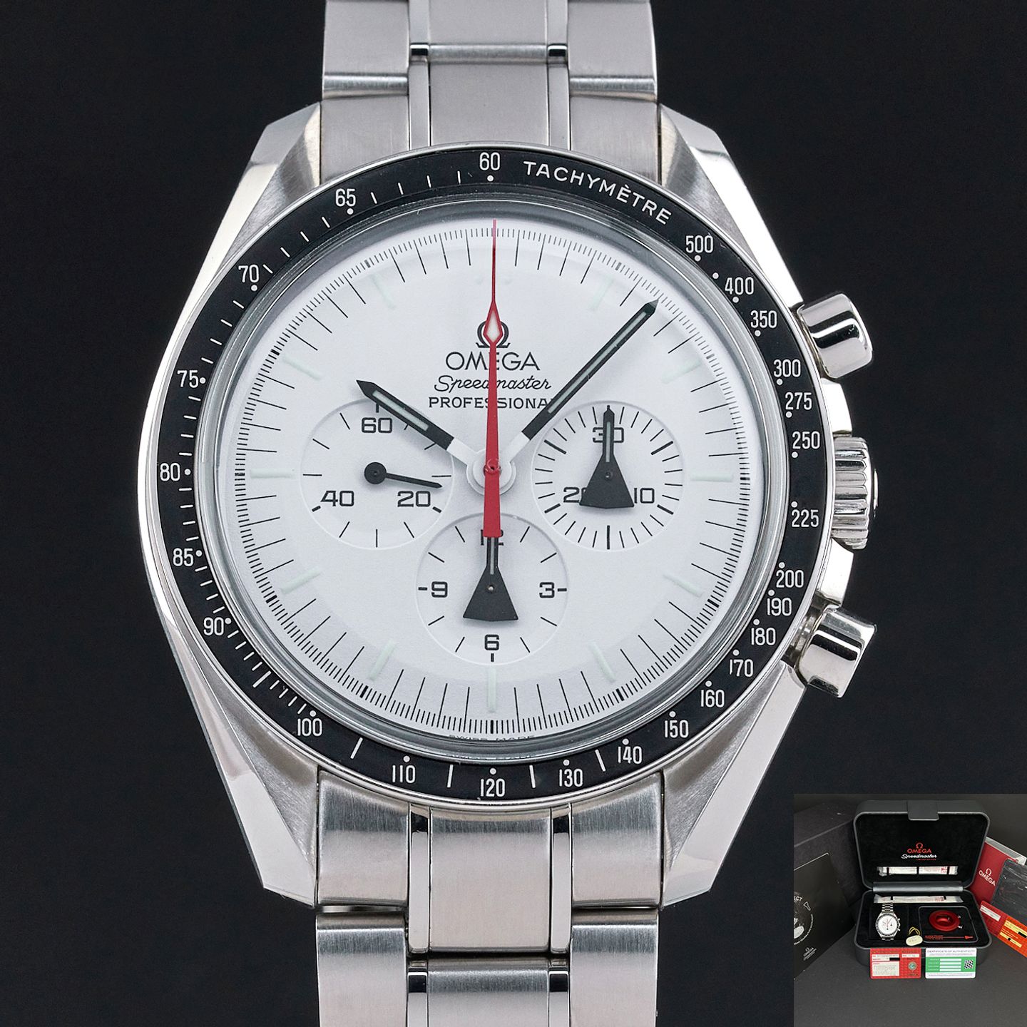 Omega Speedmaster Professional Moonwatch 311.32.42.30.04.001 (2008) - White dial 42 mm Steel case (1/8)