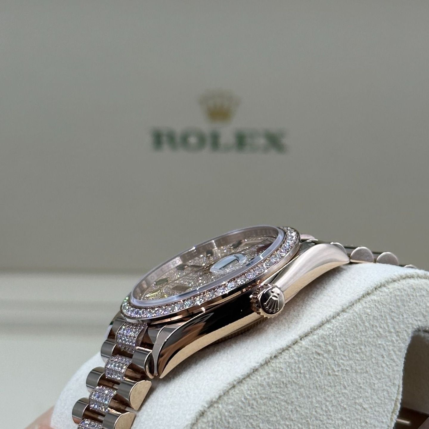 Rolex Day-Date 36 128345RBR (2024) - Diamant wijzerplaat 36mm Roségoud (8/8)