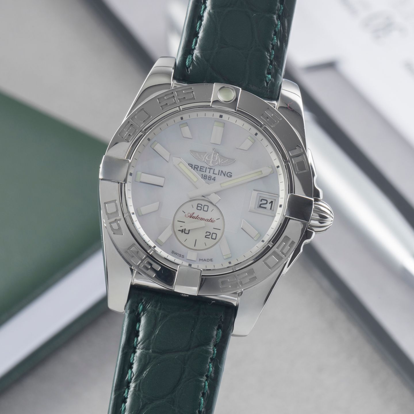 Breitling Galactic 36 A37330 (2012) - Wit wijzerplaat 36mm Staal (3/8)