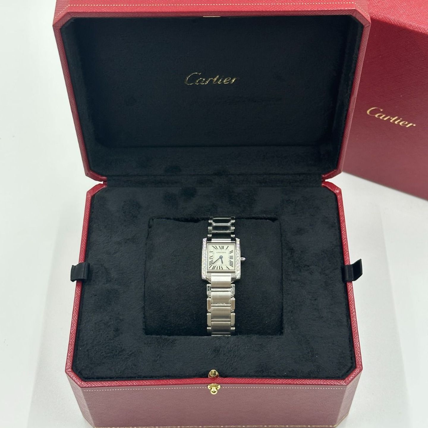 Cartier Tank Française W4TA0008 (2024) - Wit wijzerplaat 25mm Staal (4/8)