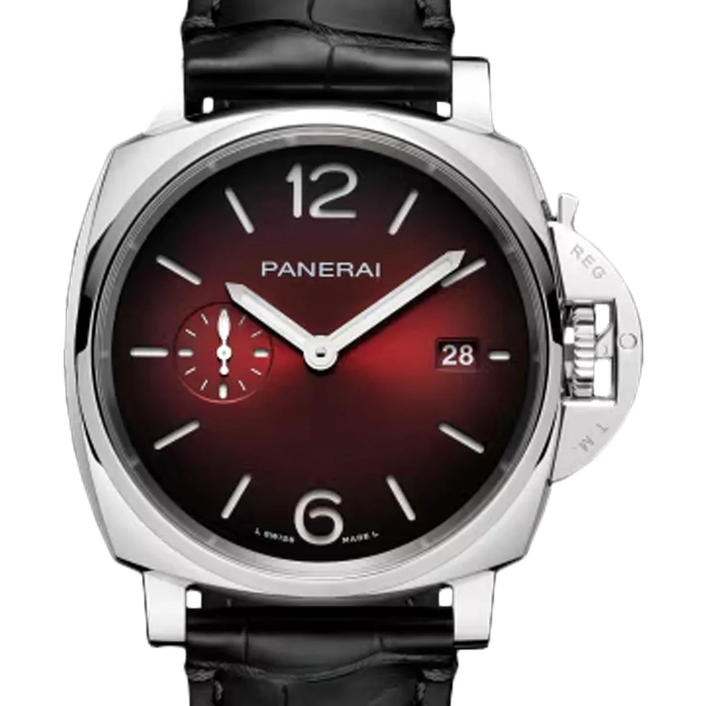 Panerai Luminor Due PAM01424 (2026) - Rood wijzerplaat 42mm Staal (1/1)