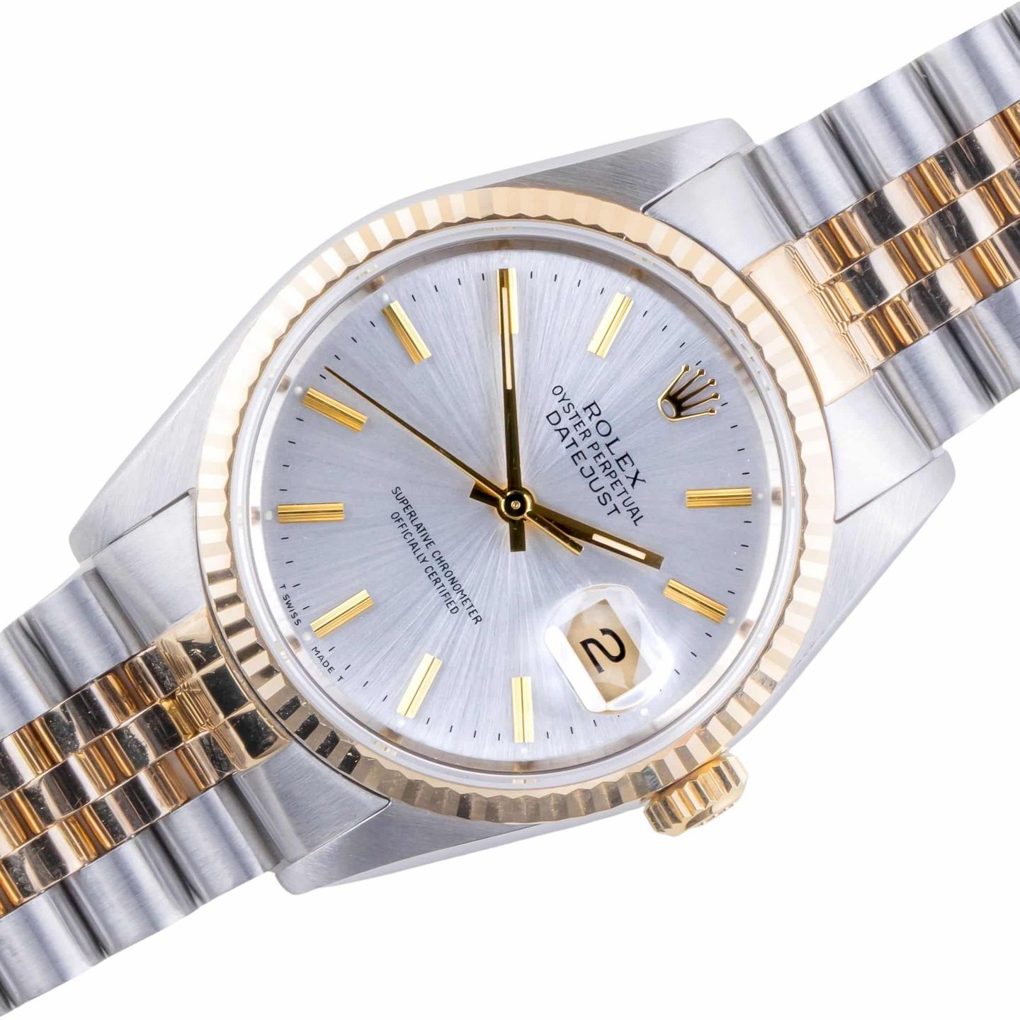 Rolex Datejust 36 16233 (1990) - Silver dial 36 mm Gold/Steel case (1/8)