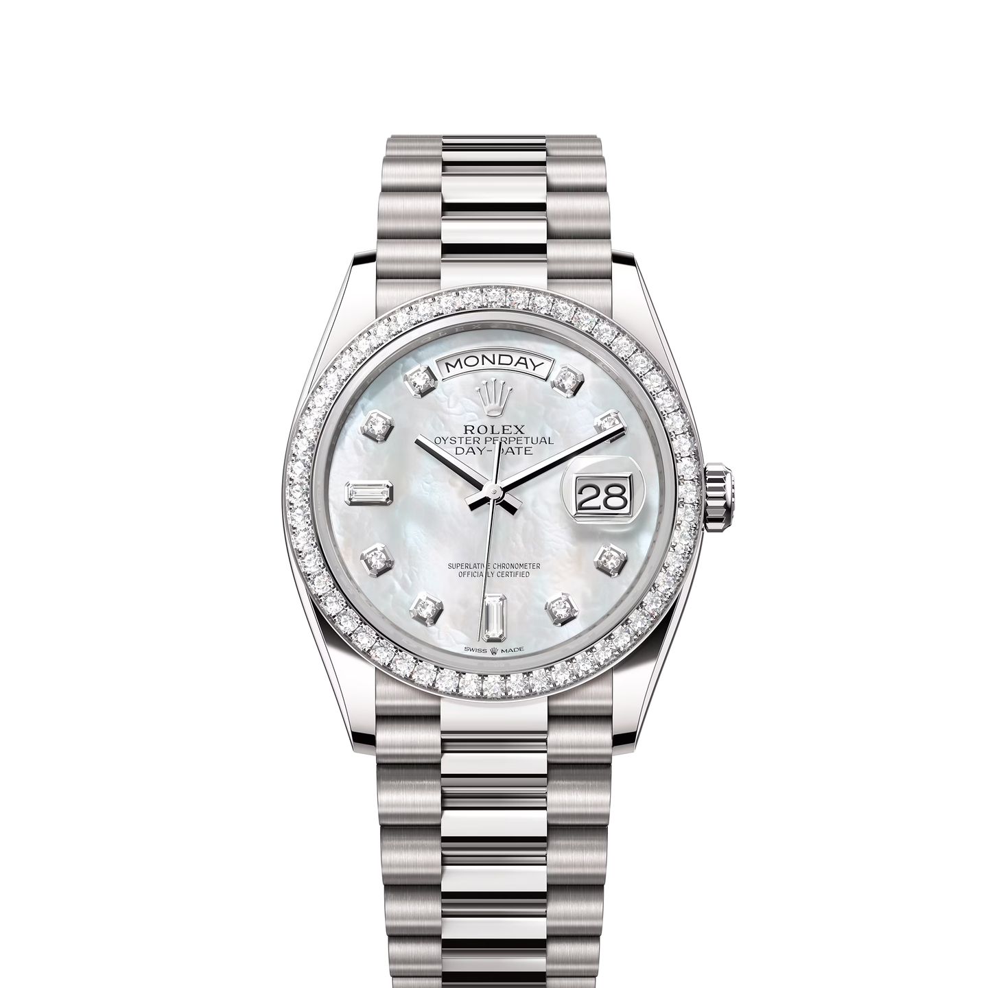 Rolex Day-Date 36 128349RBR (2024) - Pearl dial 36 mm White Gold case (1/1)