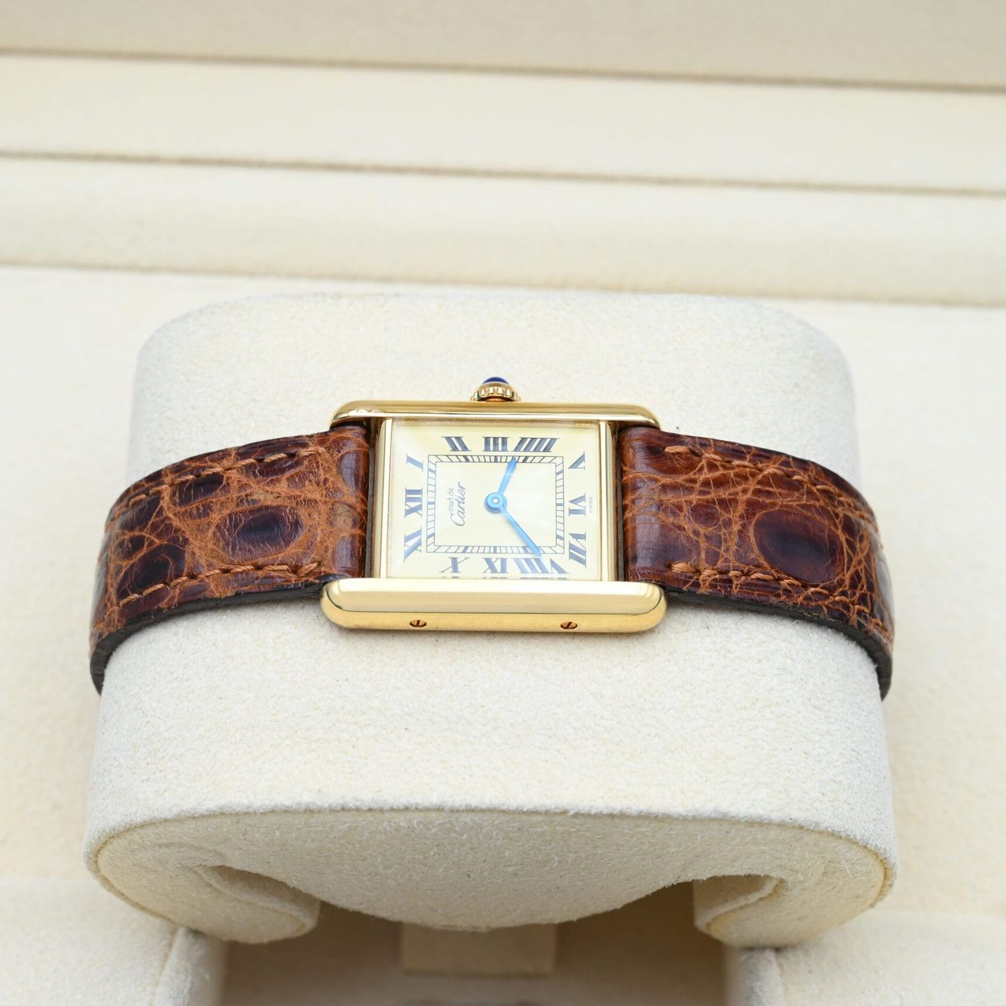 Cartier Tank Vermeil 5057001 (1989) - Yellow dial 20 mm Silver case (3/8)