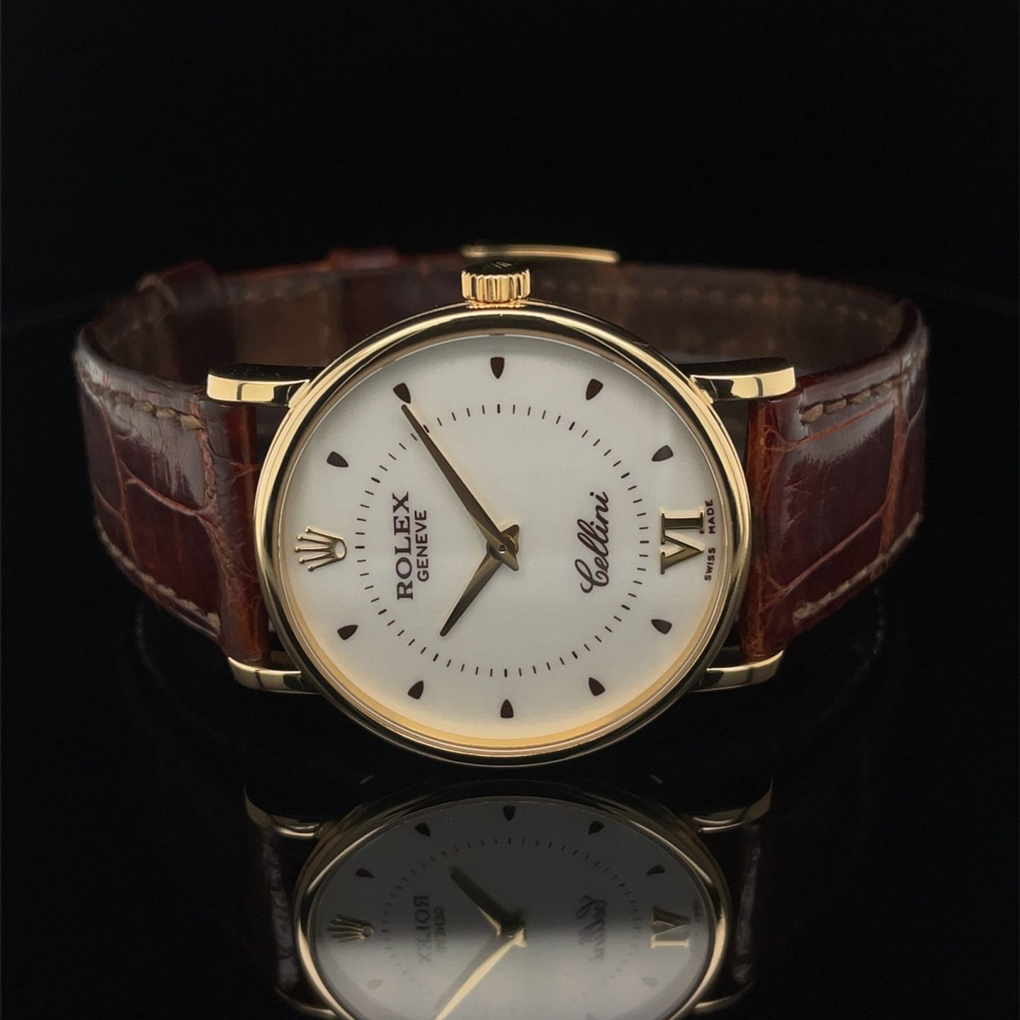 Rolex Cellini 5115 (2002) - Zilver wijzerplaat 32mm Geelgoud (7/8)