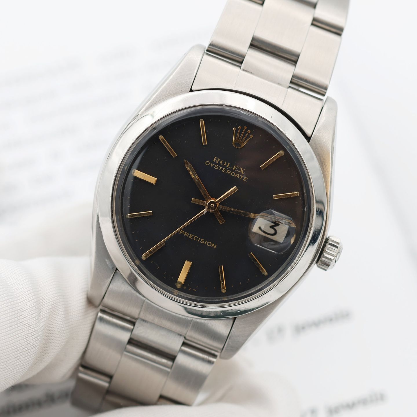 Rolex Oyster Precision 6694 (Unknown (random serial)) - Black dial 34 mm Steel case (4/8)