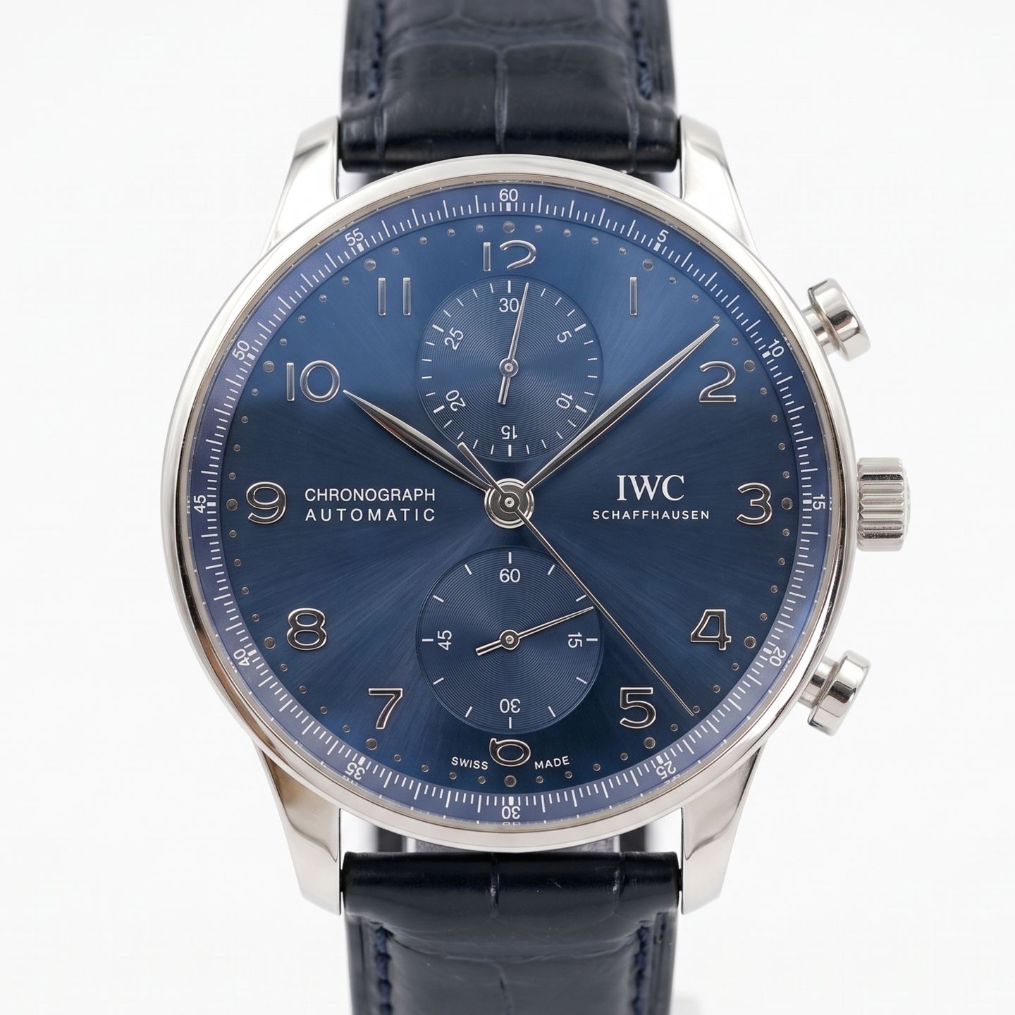 IWC Portuguese Chronograph IW371606 (Unknown (random serial)) - Blue dial 41 mm Steel case (2/5)