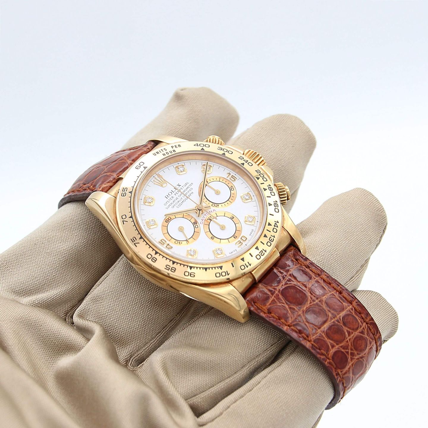 Rolex Daytona 16518 (1996) - White dial 40 mm Yellow Gold case (3/8)