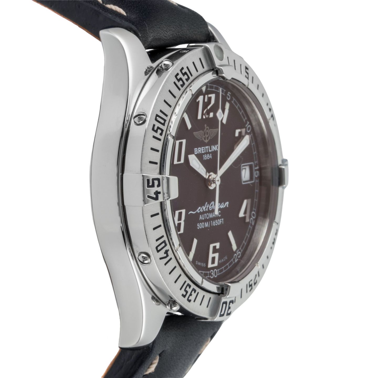 Breitling Colt Automatic A17350 (2000) - Black dial 38 mm Steel case (7/8)