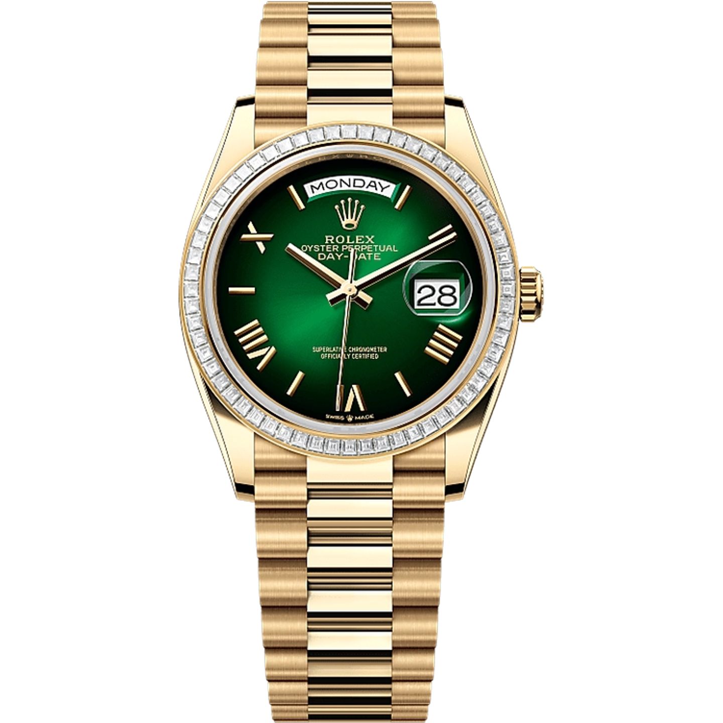 Rolex Day-Date 36 128398TBR (2025) - Groen wijzerplaat 36mm Geelgoud (1/1)