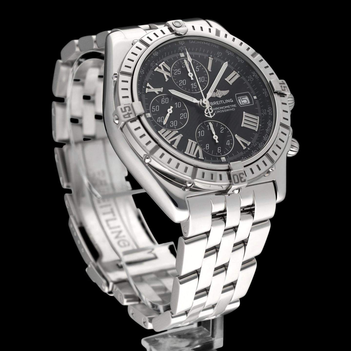 Breitling Crosswind Chronograph A13355 (2002) - Zwart wijzerplaat 43mm Staal (6/8)