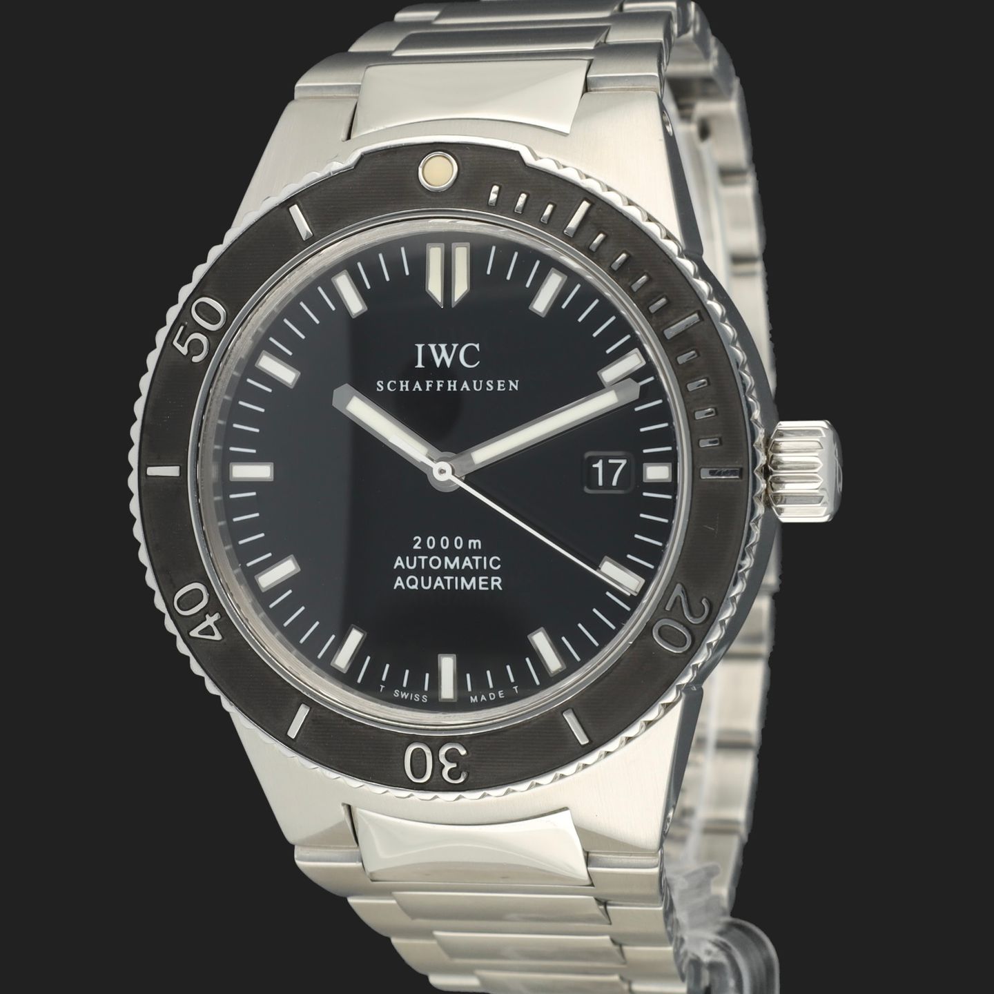 IWC GST IW353602 (2000) - Zwart wijzerplaat 42mm Staal (1/8)