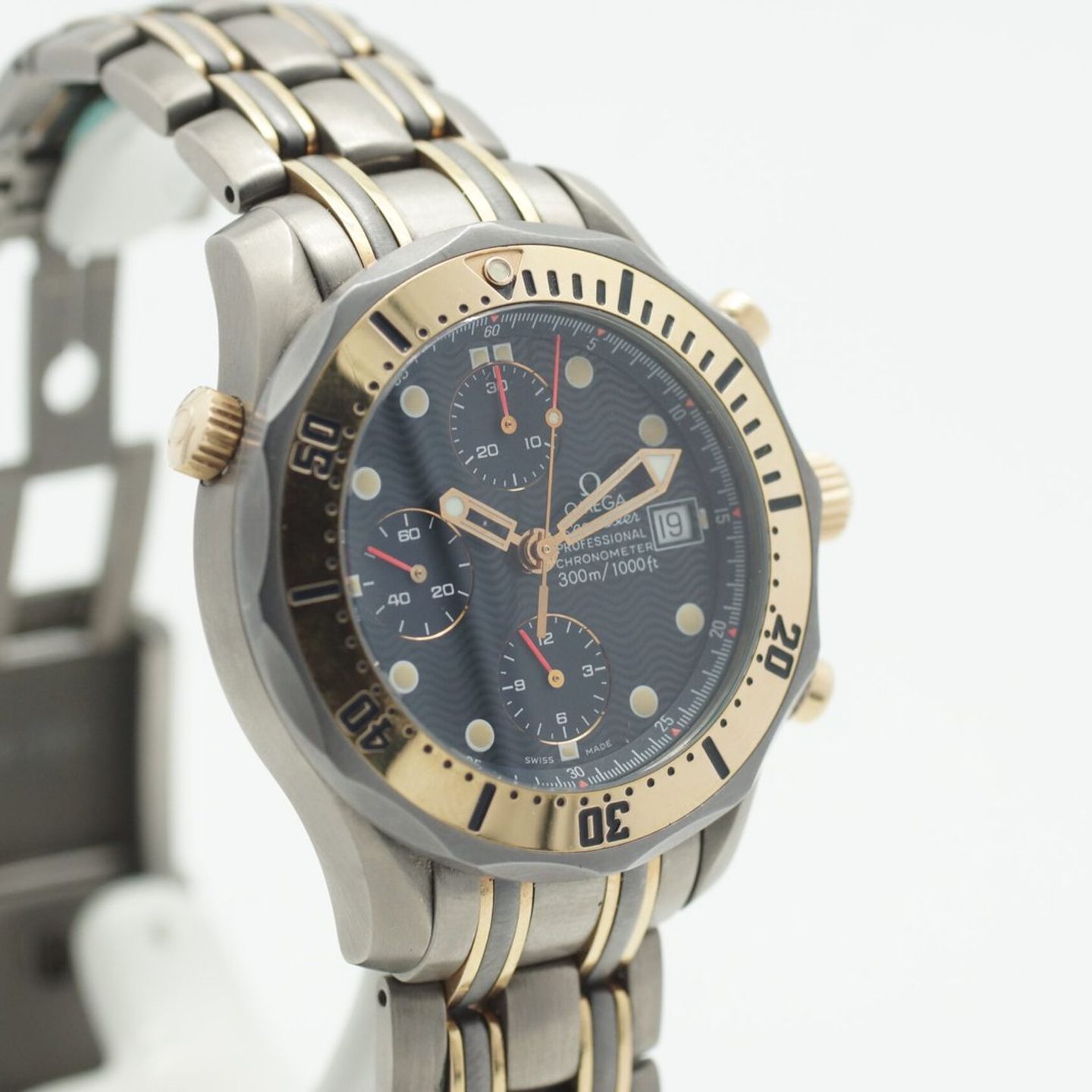 Omega Seamaster Diver 300 M 2296.80.00 (1994) - Blue dial 42 mm Titanium case (5/8)