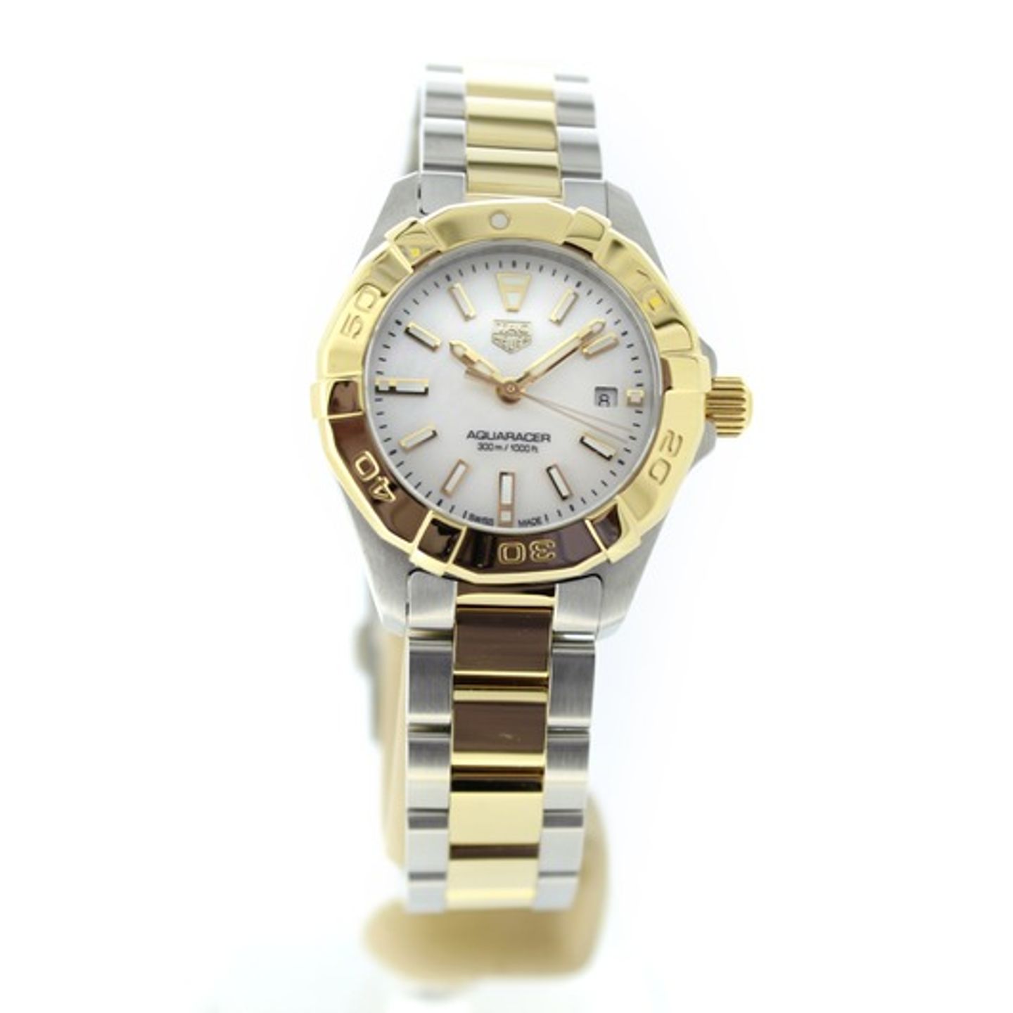 TAG Heuer Aquaracer Lady WBD1420.BB0321 (2023) - Parelmoer wijzerplaat 27mm Goud/Staal (6/6)