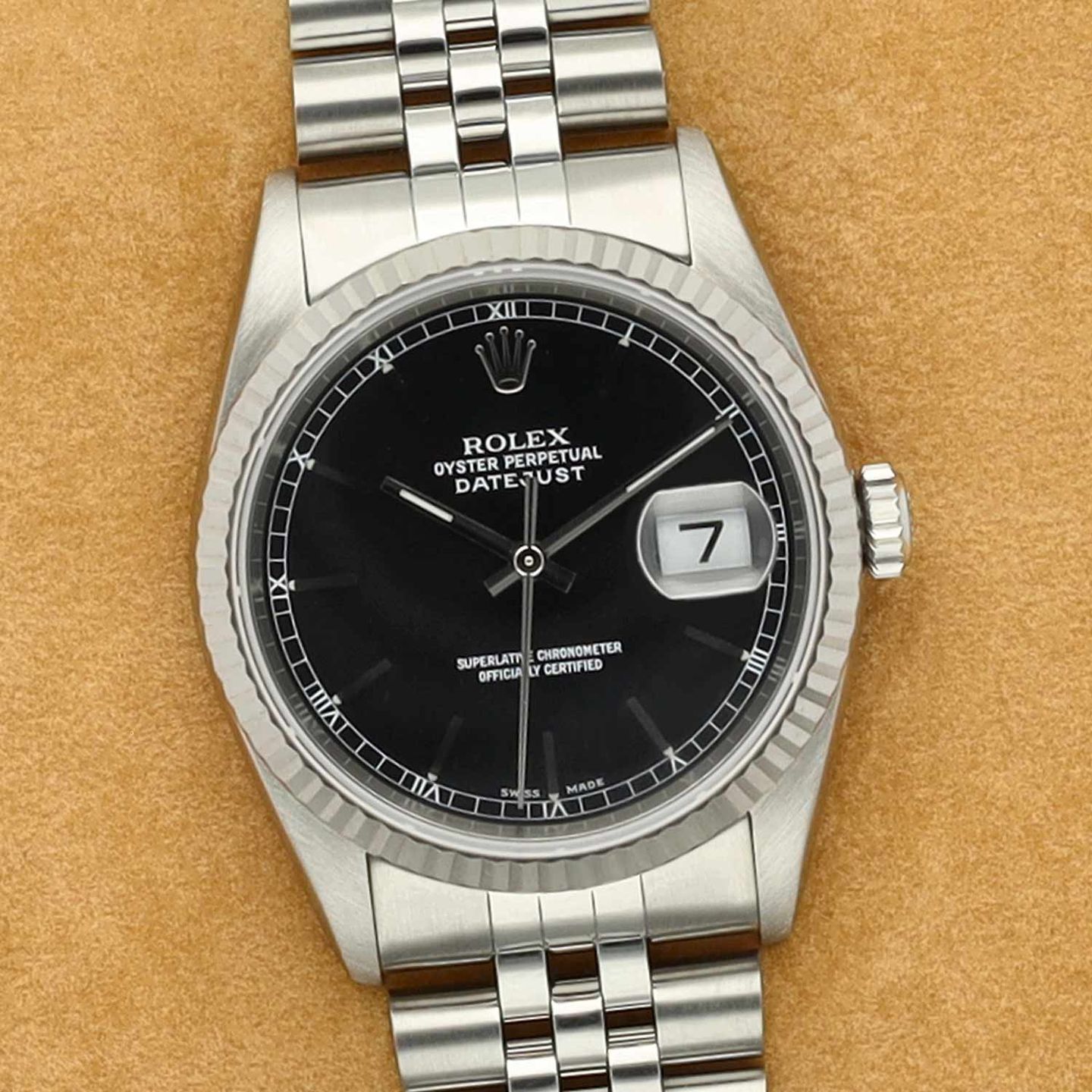 Rolex Datejust 36 16234 (2002) - Zwart wijzerplaat 36mm Staal (1/8)
