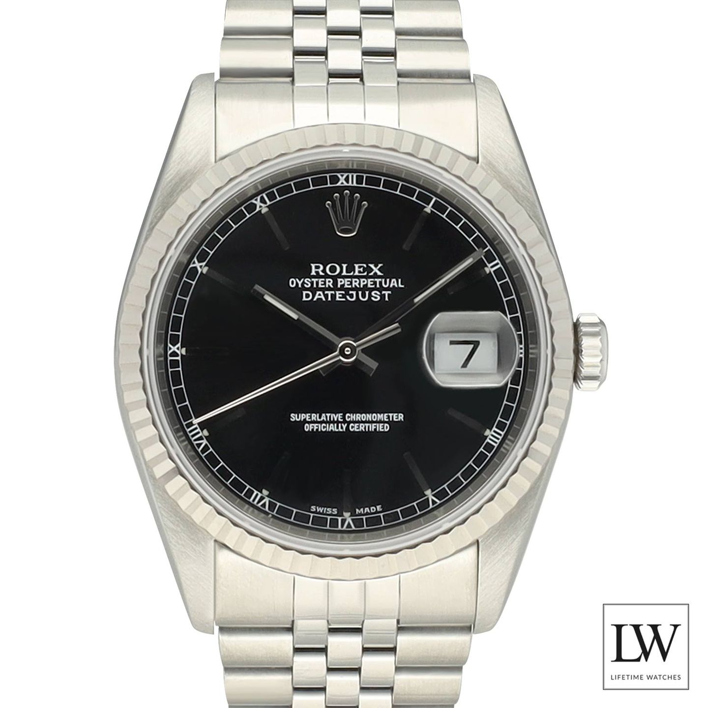 Rolex Datejust 36 16234 (2002) - Zwart wijzerplaat 36mm Staal (2/8)
