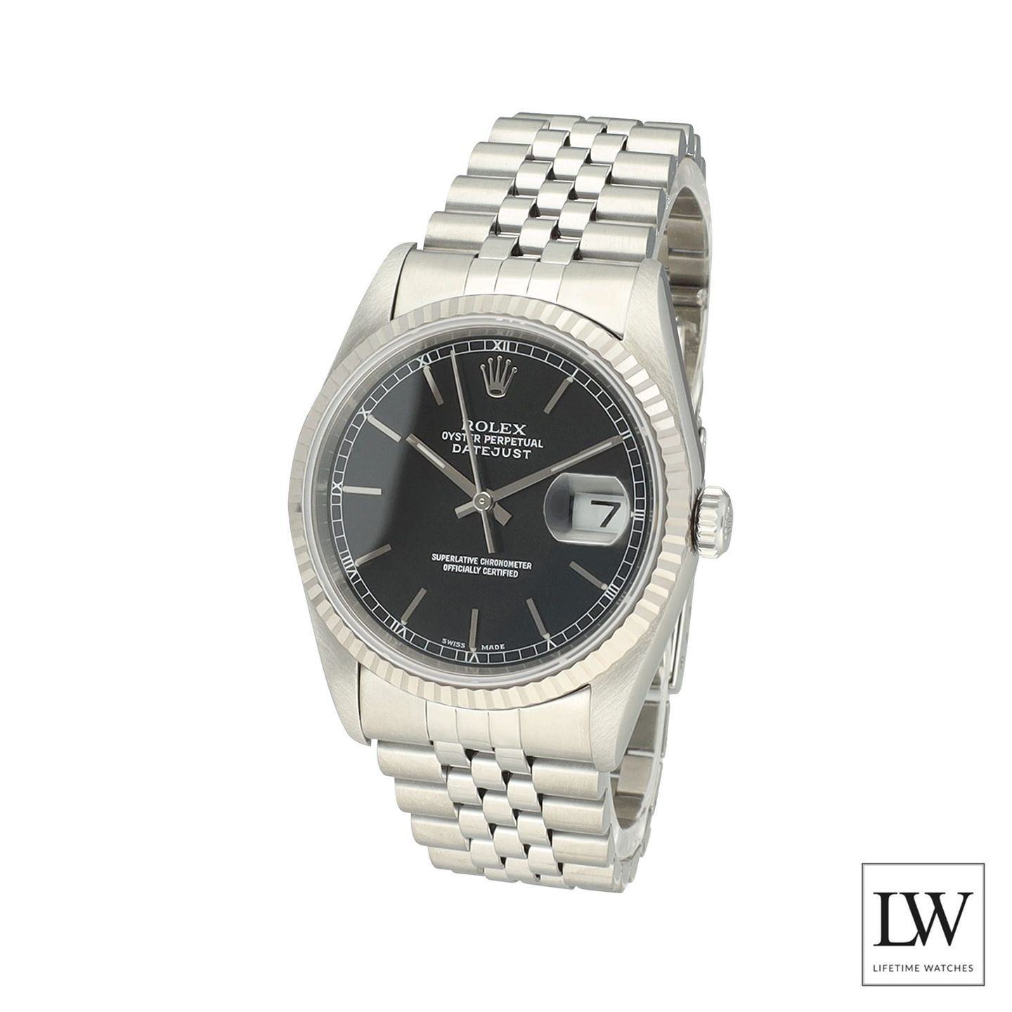 Rolex Datejust 36 16234 (2002) - Zwart wijzerplaat 36mm Staal (4/8)