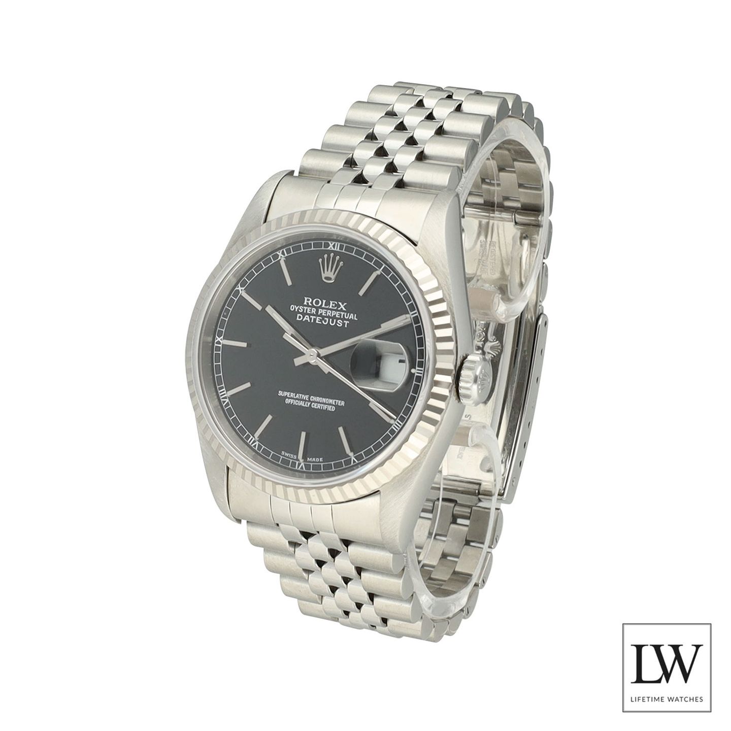 Rolex Datejust 36 16234 (2002) - Zwart wijzerplaat 36mm Staal (5/8)
