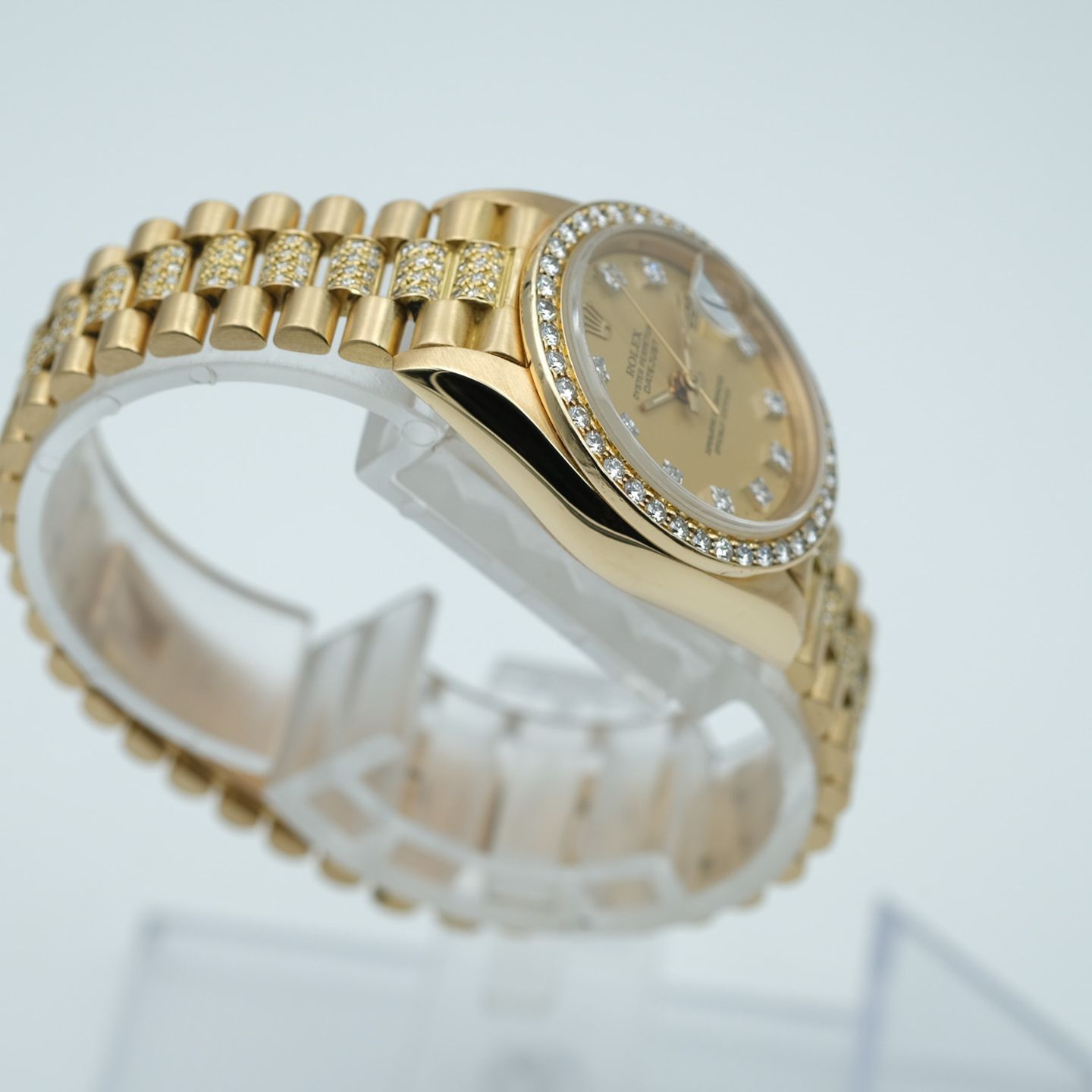 Rolex Lady-Datejust 69138 (1988) - Champagne dial 26 mm Yellow Gold case (5/8)