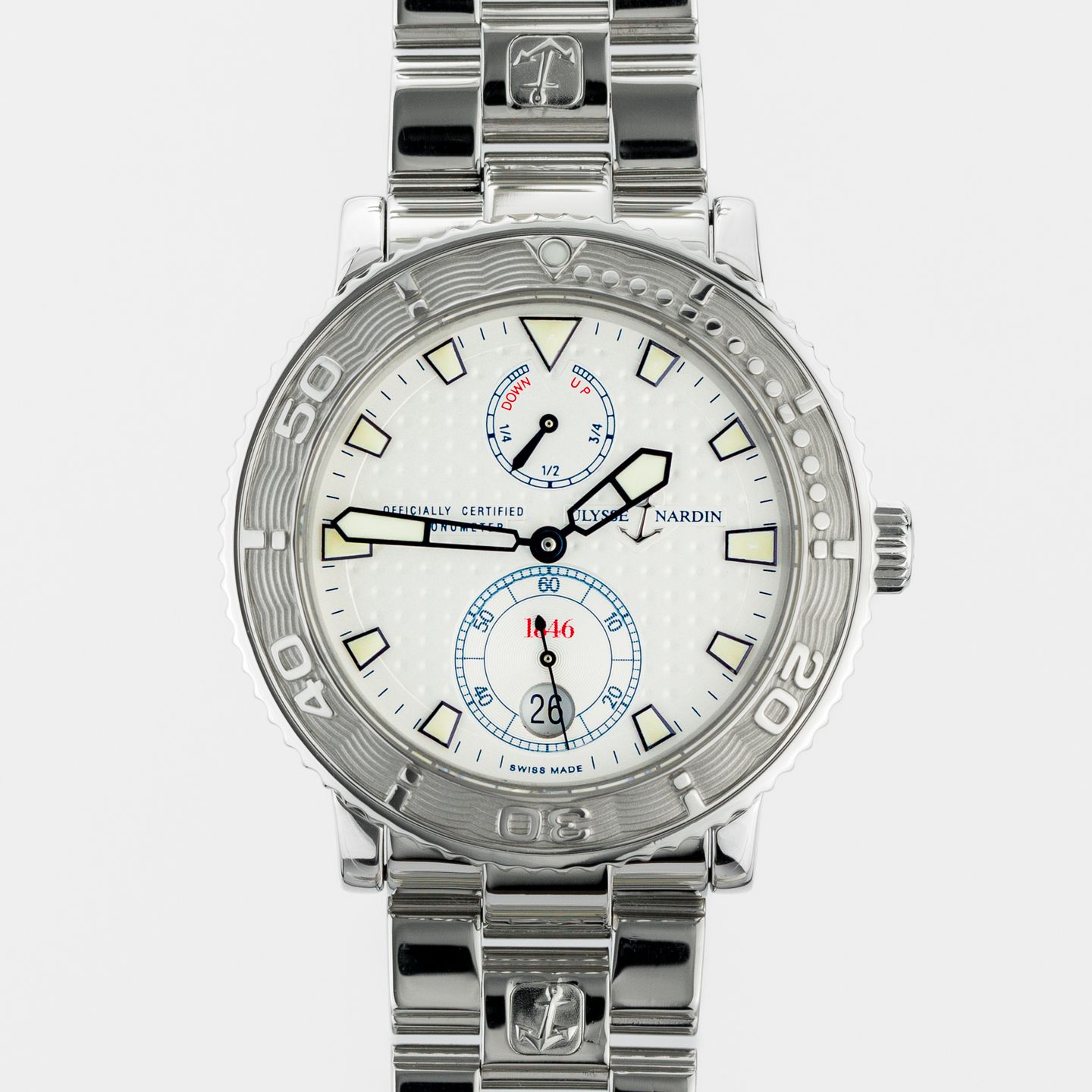 Ulysse Nardin Maxi Marine Diver 263-55-3/91 (Unknown (random serial)) - Silver dial 41 mm Steel case (1/8)