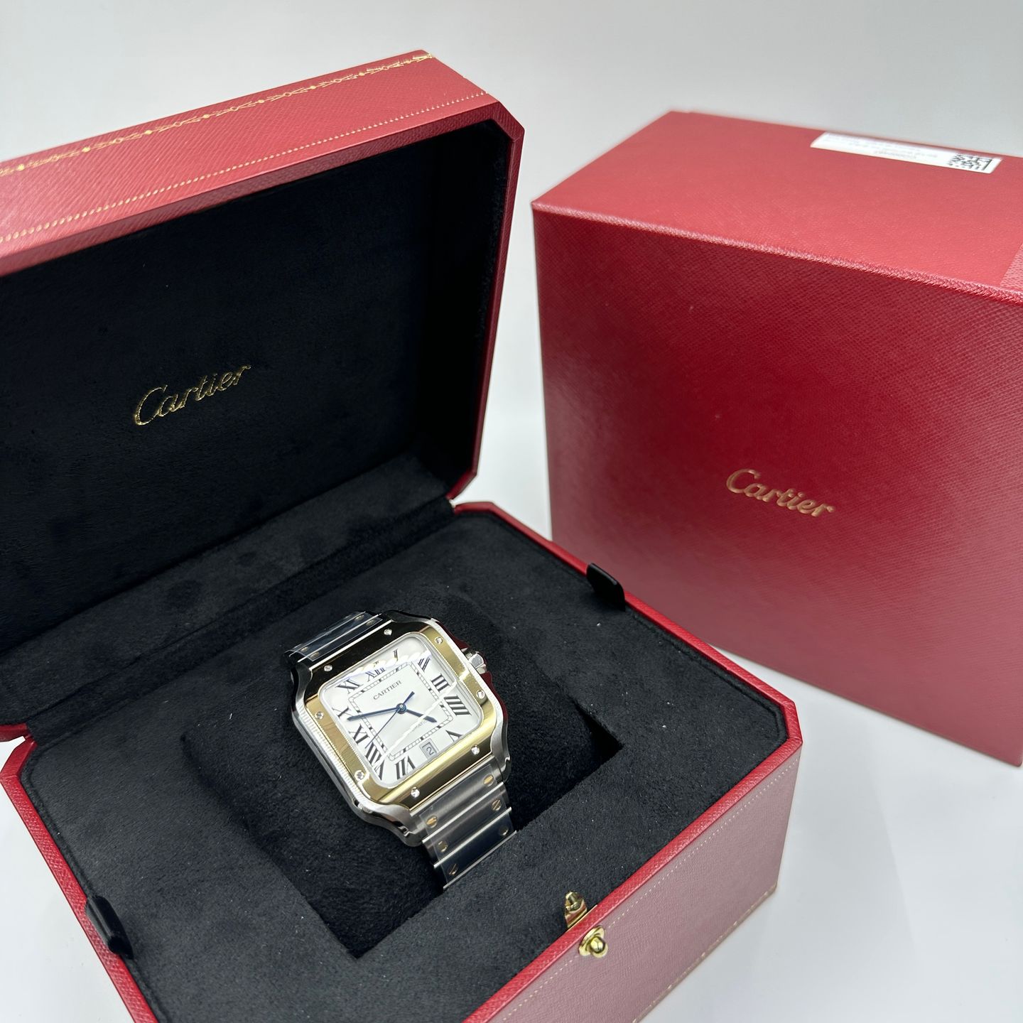 Cartier Santos W2SA0009 (2023) - Zilver wijzerplaat 40mm Goud/Staal (2/8)