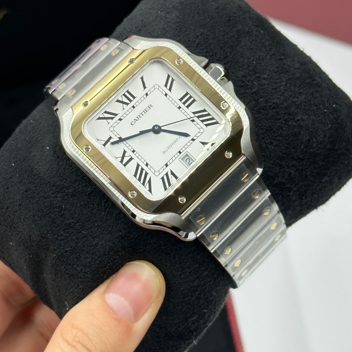 Cartier Santos W2SA0009 (2023) - Zilver wijzerplaat 40mm Goud/Staal (6/8)