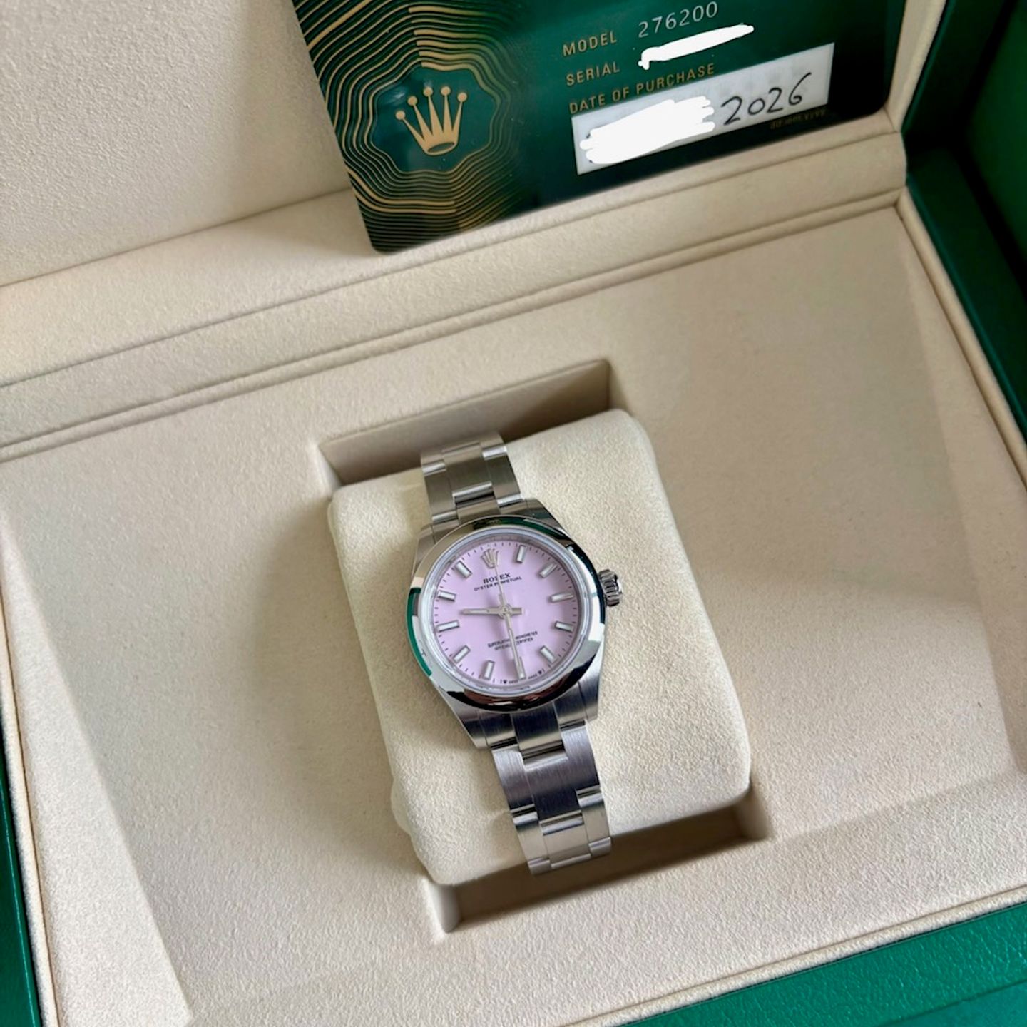 Rolex Oyster Perpetual 28 276200 (2025) - Pink dial 28 mm Steel case (8/8)