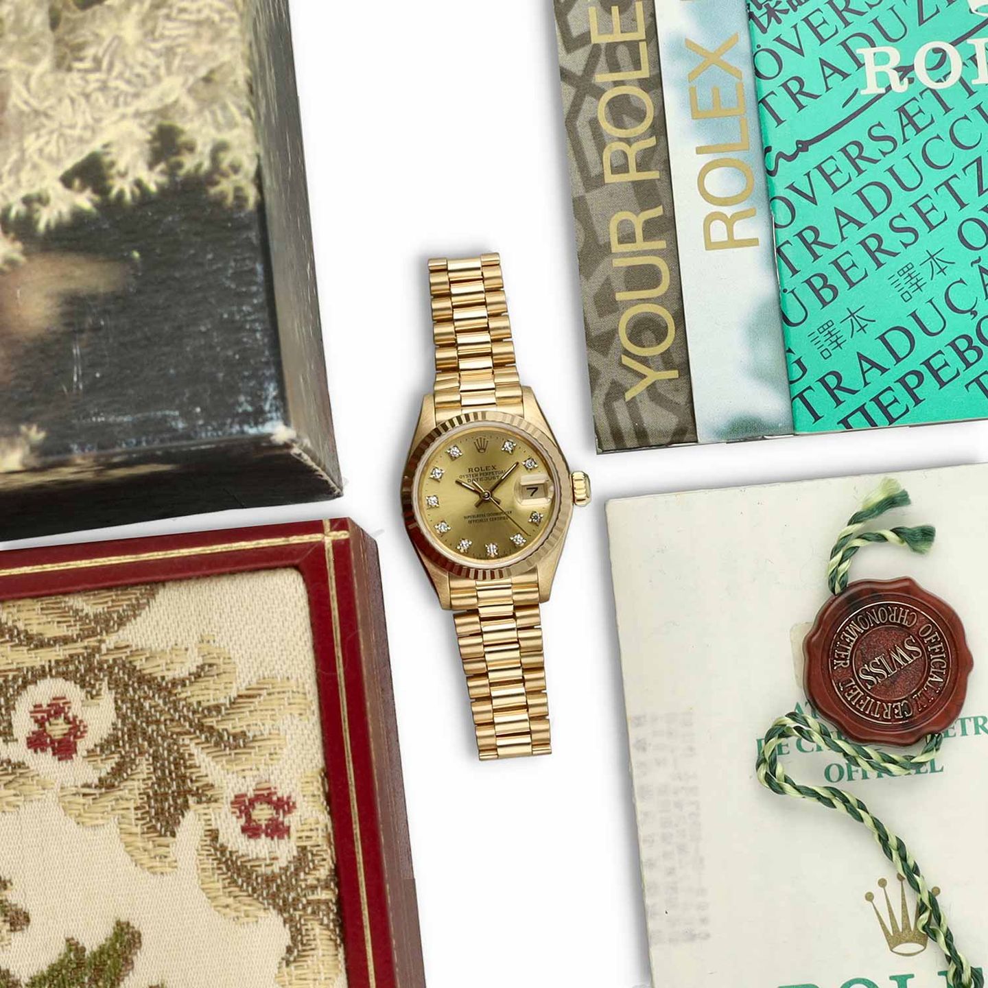 Rolex Lady-Datejust 69178 (1986) - Champagne dial 26 mm Yellow Gold case (8/8)